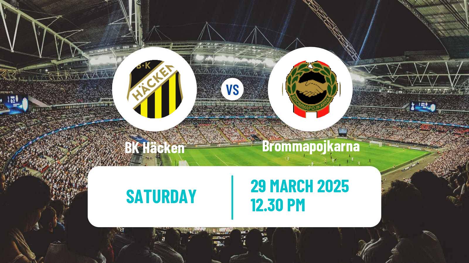 Soccer Swedish Allsvenskan Häcken - Brommapojkarna