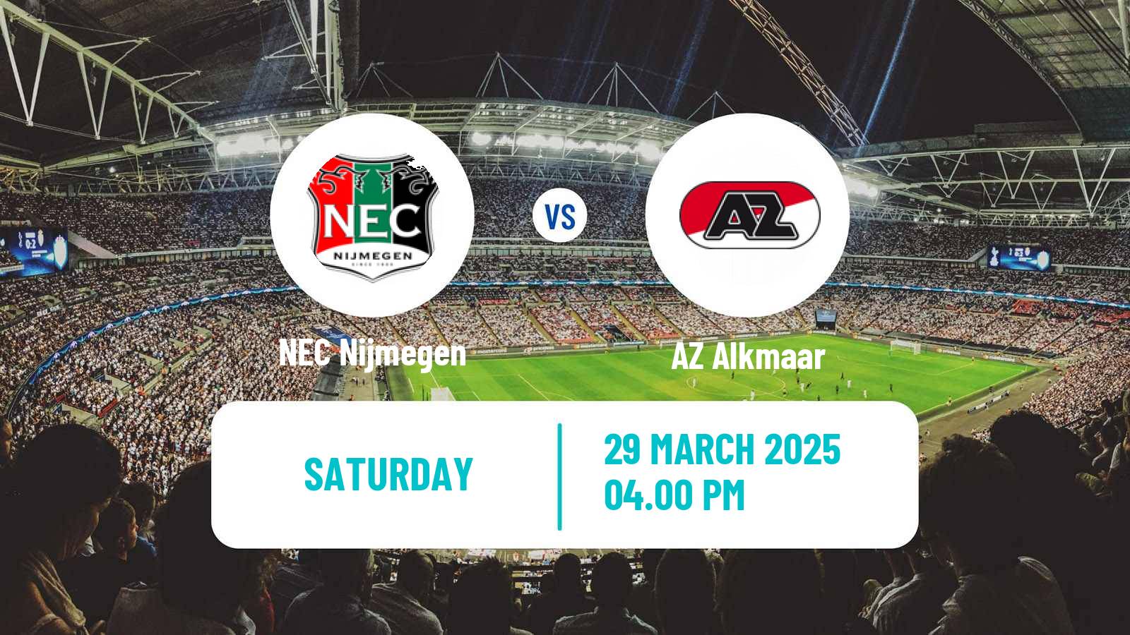 Soccer Dutch Eredivisie NEC Nijmegen - AZ Alkmaar