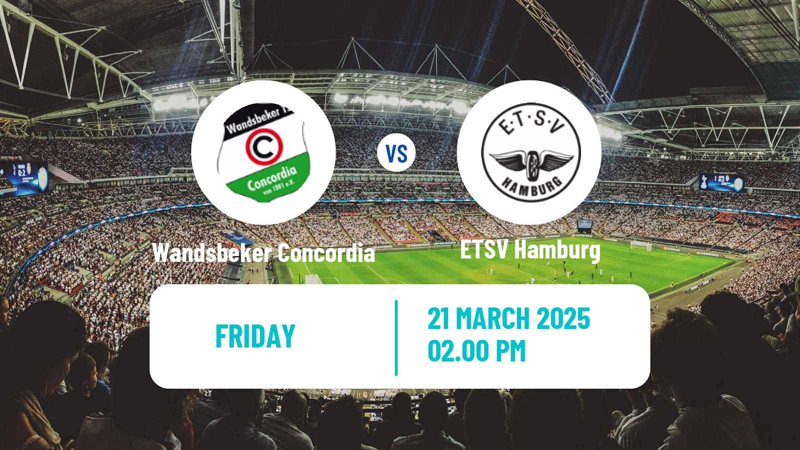 Soccer German Oberliga Hamburg Wandsbeker Concordia - ETSV Hamburg