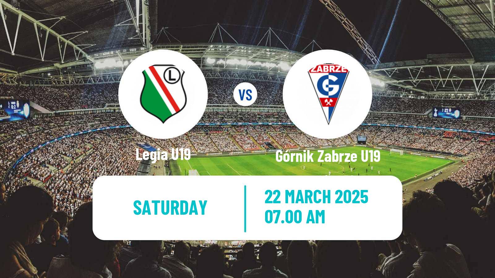 Soccer Polish Central Youth League Legia U19 - Górnik Zabrze U19