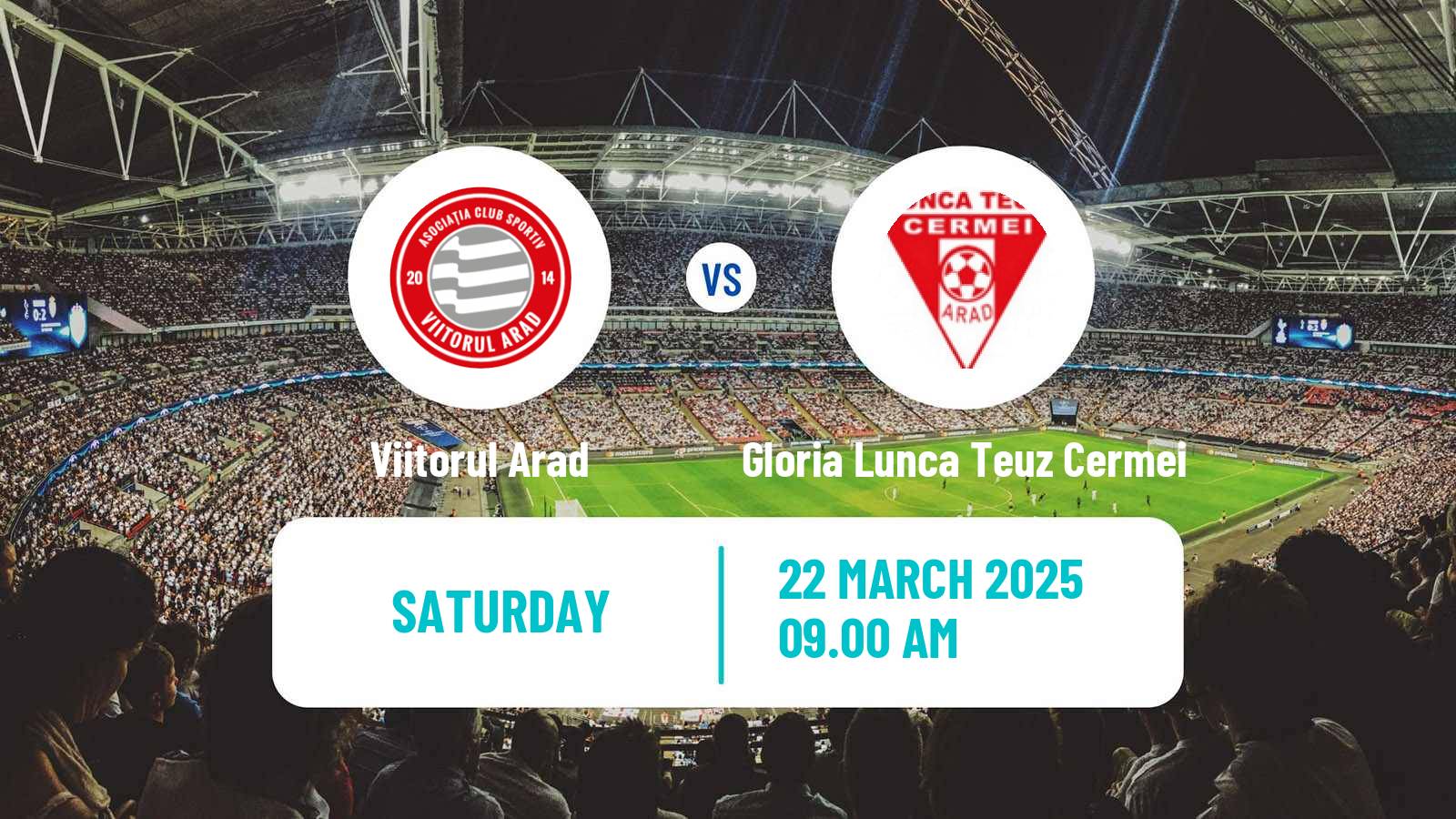 Soccer Romanian Liga 3 - Seria 9 Viitorul Arad - Gloria Lunca Teuz Cermei