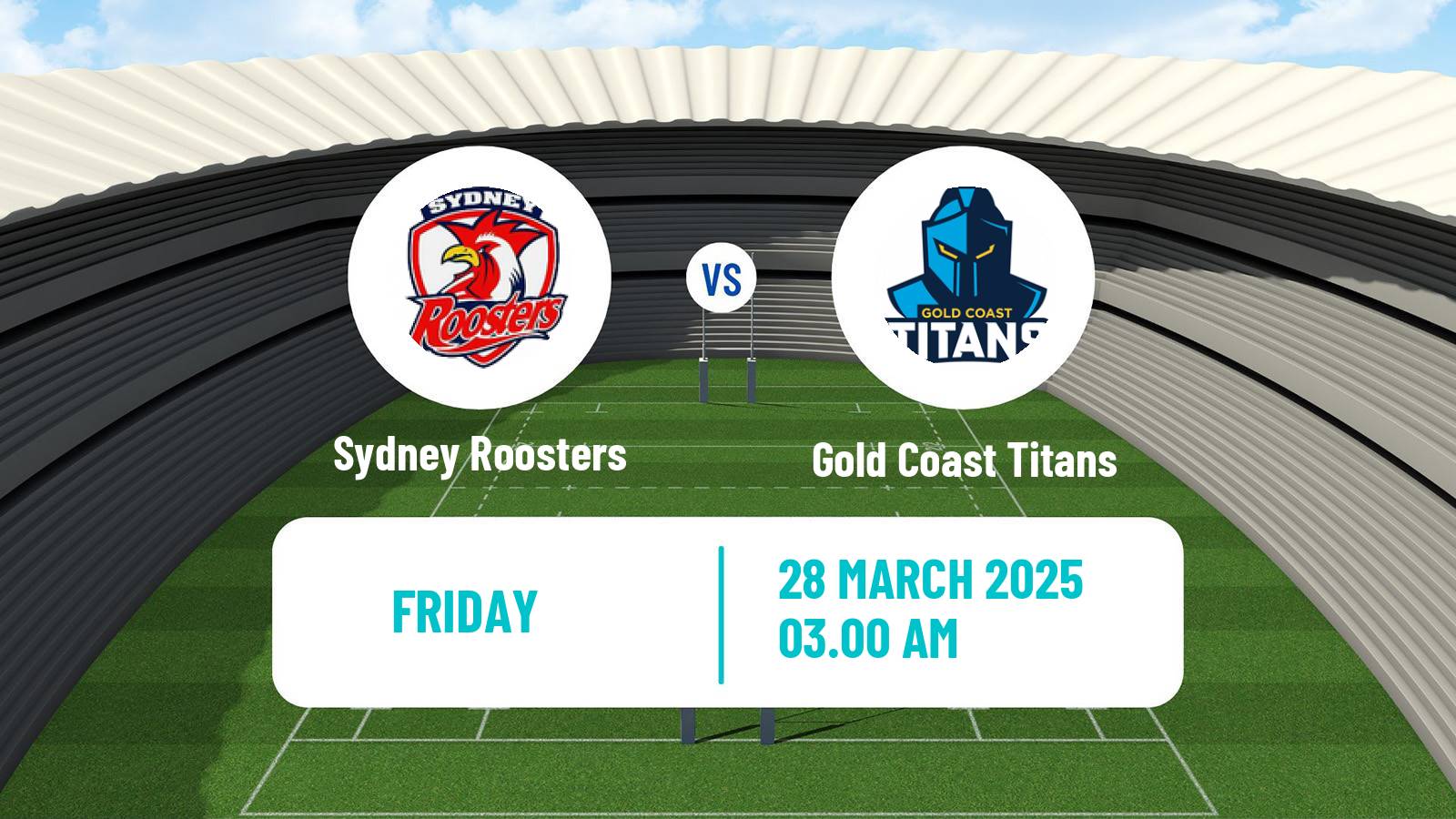 Rugby league Australian NRL Sydney Roosters - Gold Coast Titans