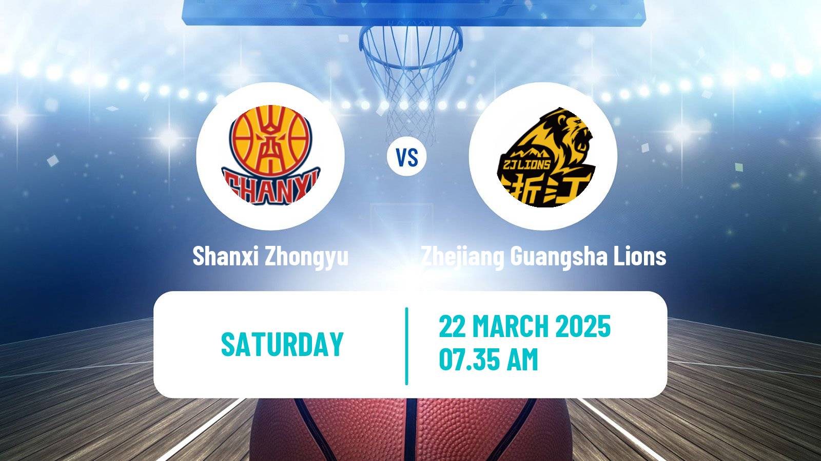 Basketball CBA Shanxi Zhongyu - Zhejiang Guangsha Lions