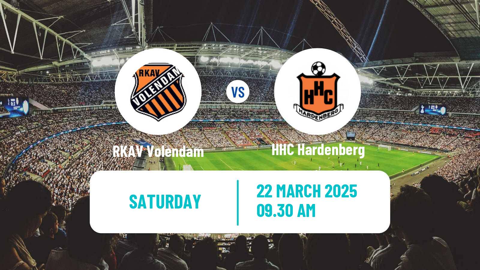 Soccer Dutch Tweede Divisie RKAV Volendam - HHC Hardenberg