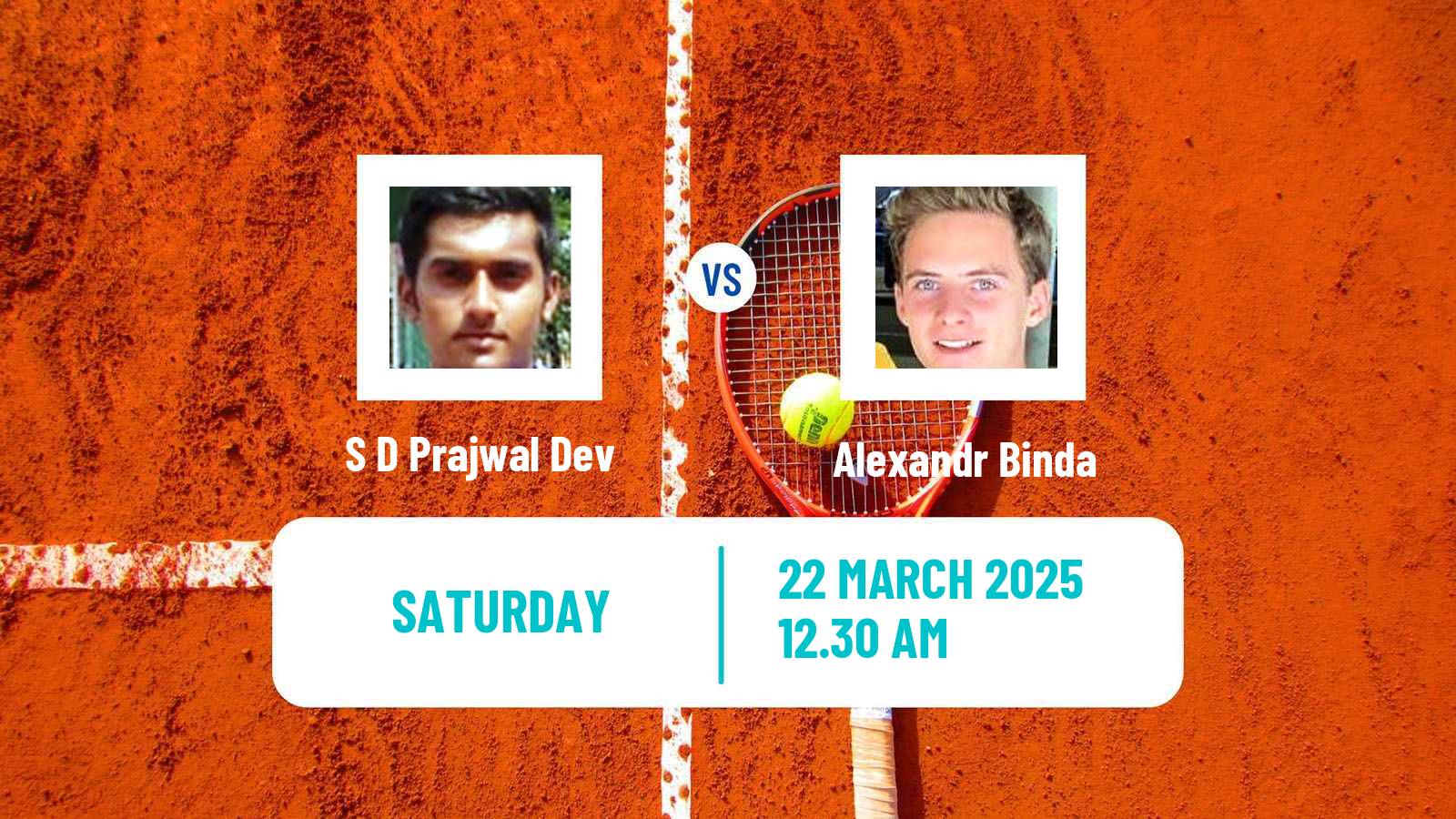 Tennis ITF M15 Ahmedabad Men S D Prajwal Dev - Alexandr Binda