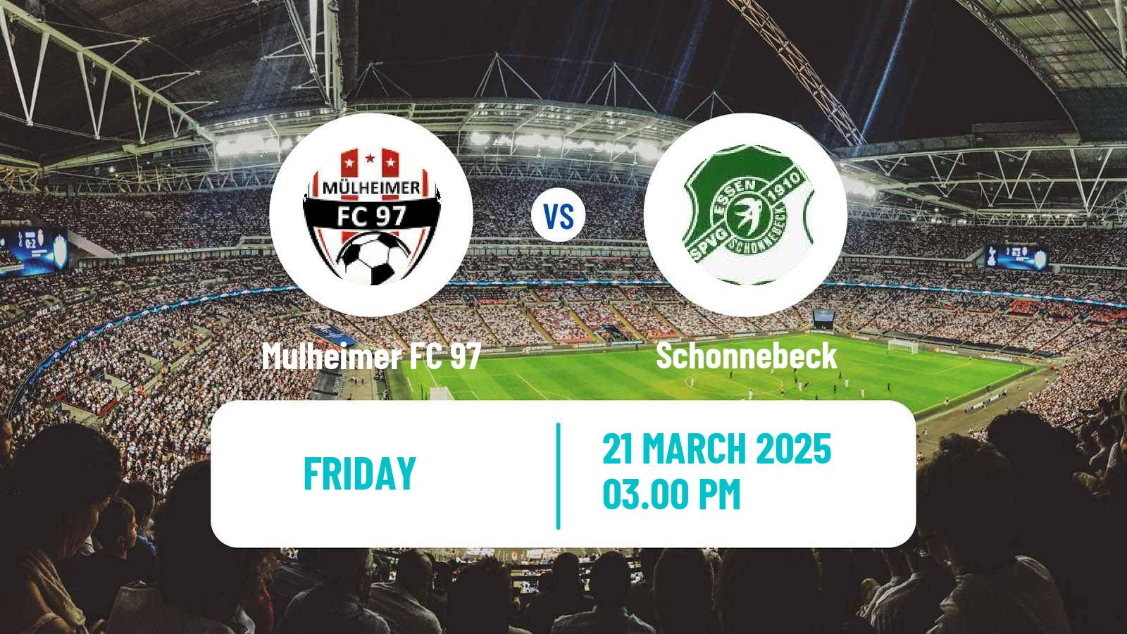 Soccer German Oberliga Niederrhein Mulheimer FC 97 - Schonnebeck