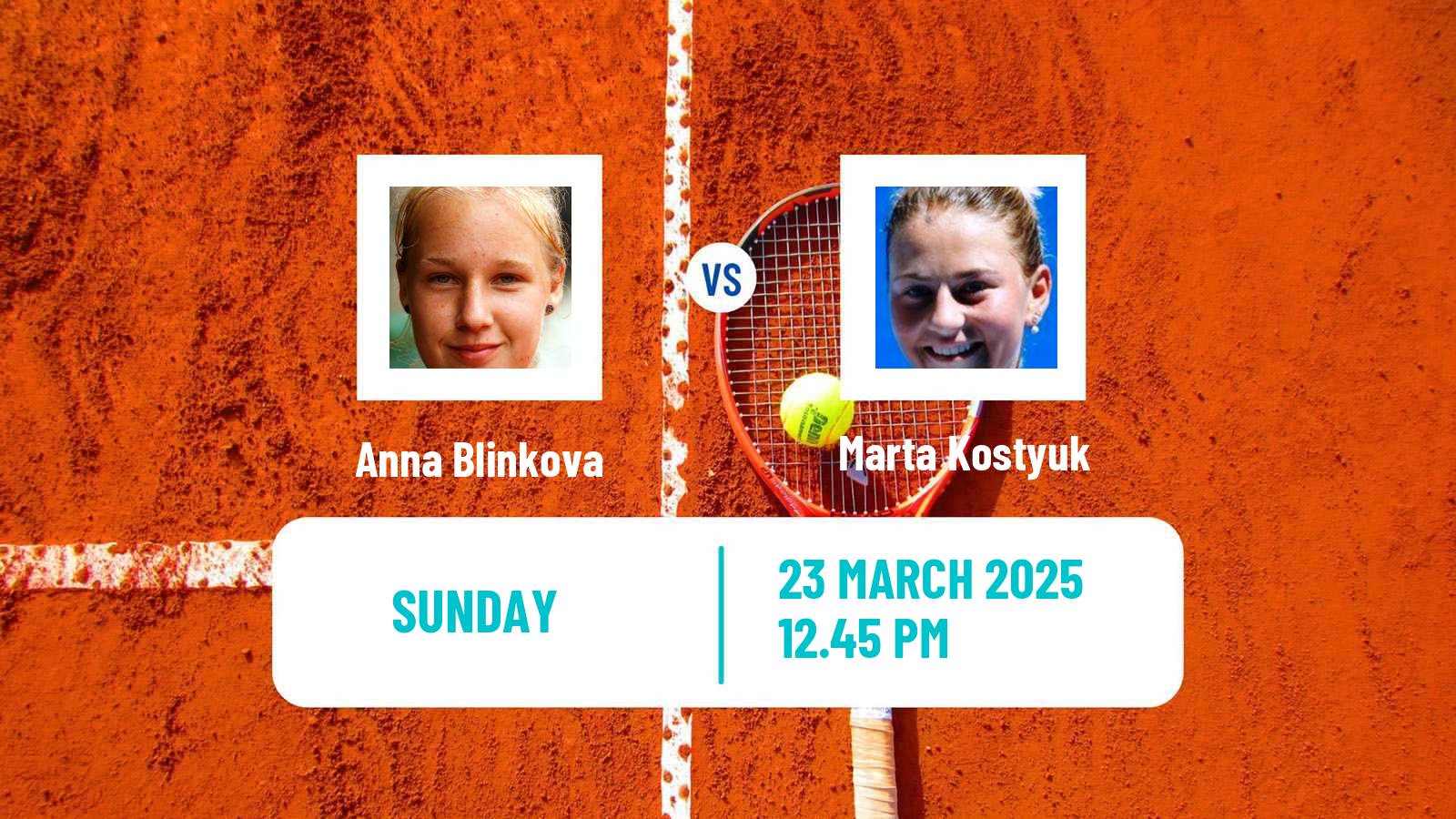 Tennis WTA Miami Anna Blinkova - Marta Kostyuk