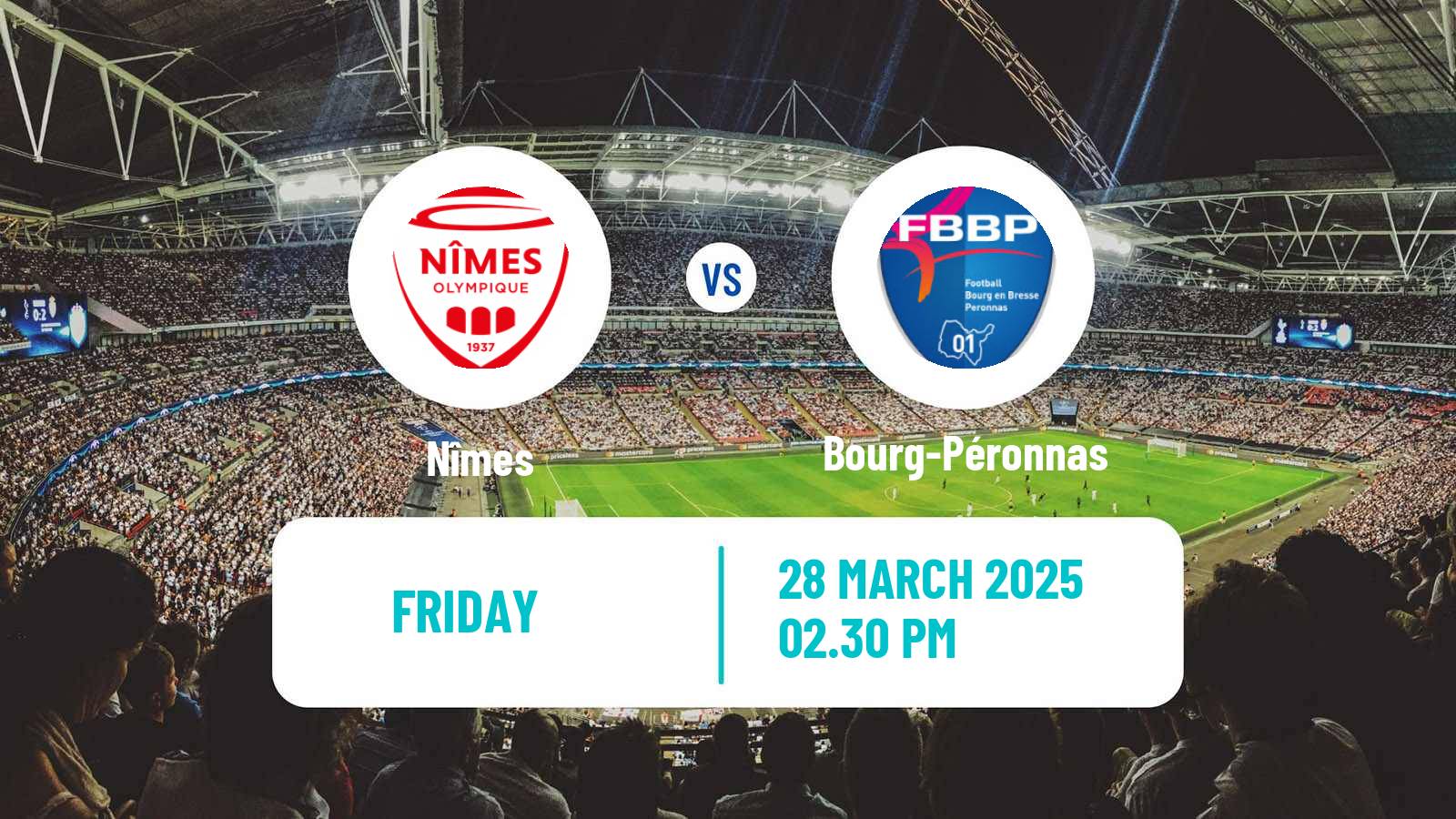 Soccer French National League Nîmes - Bourg-Péronnas