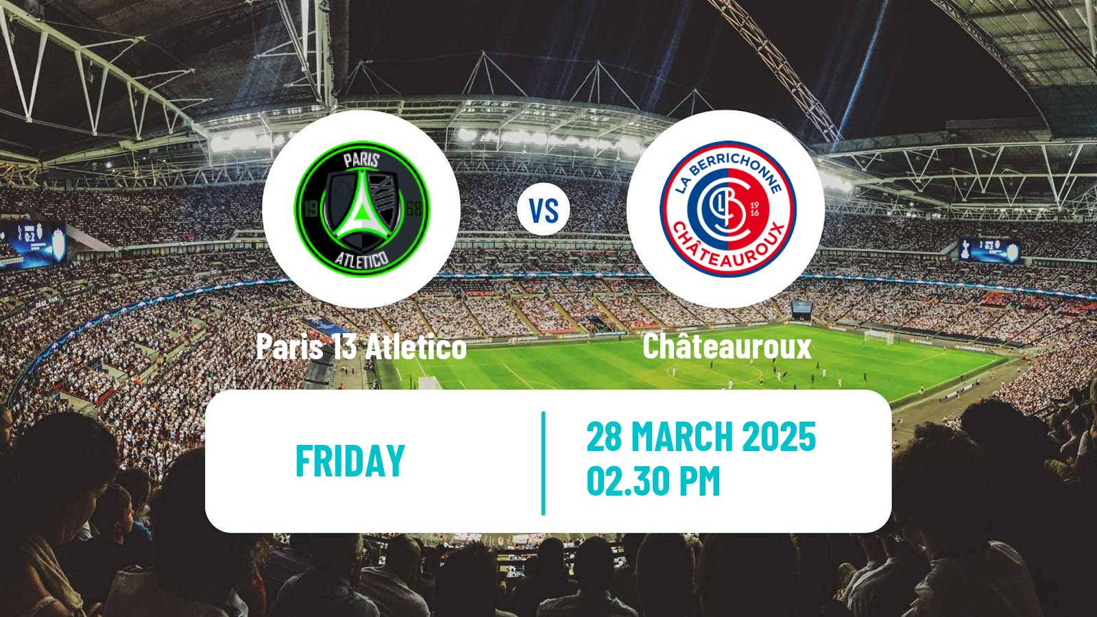 Soccer French National League Paris 13 Atletico - Châteauroux
