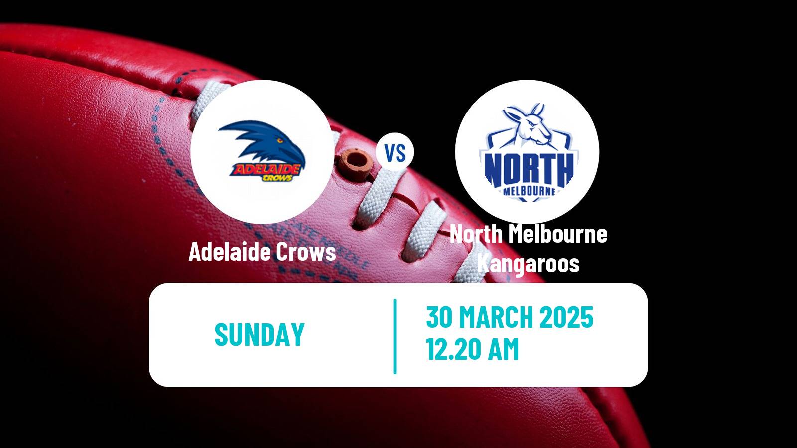 Aussie rules AFL Adelaide Crows - North Melbourne Kangaroos