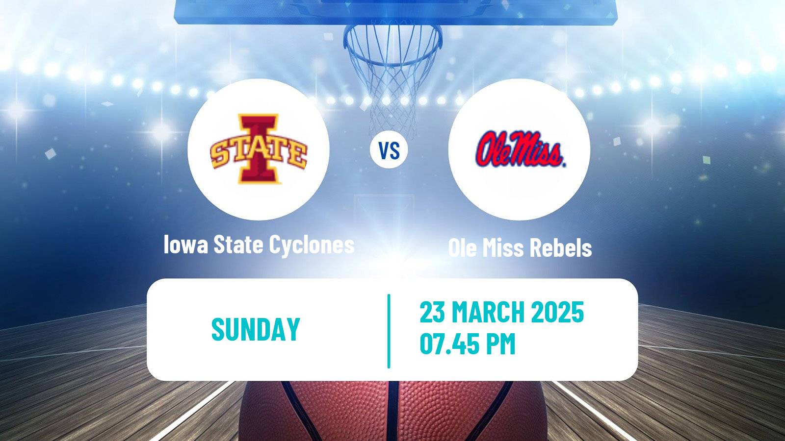 Basketball NCAA College Basketball Iowa State Cyclones - Ole Miss Rebels