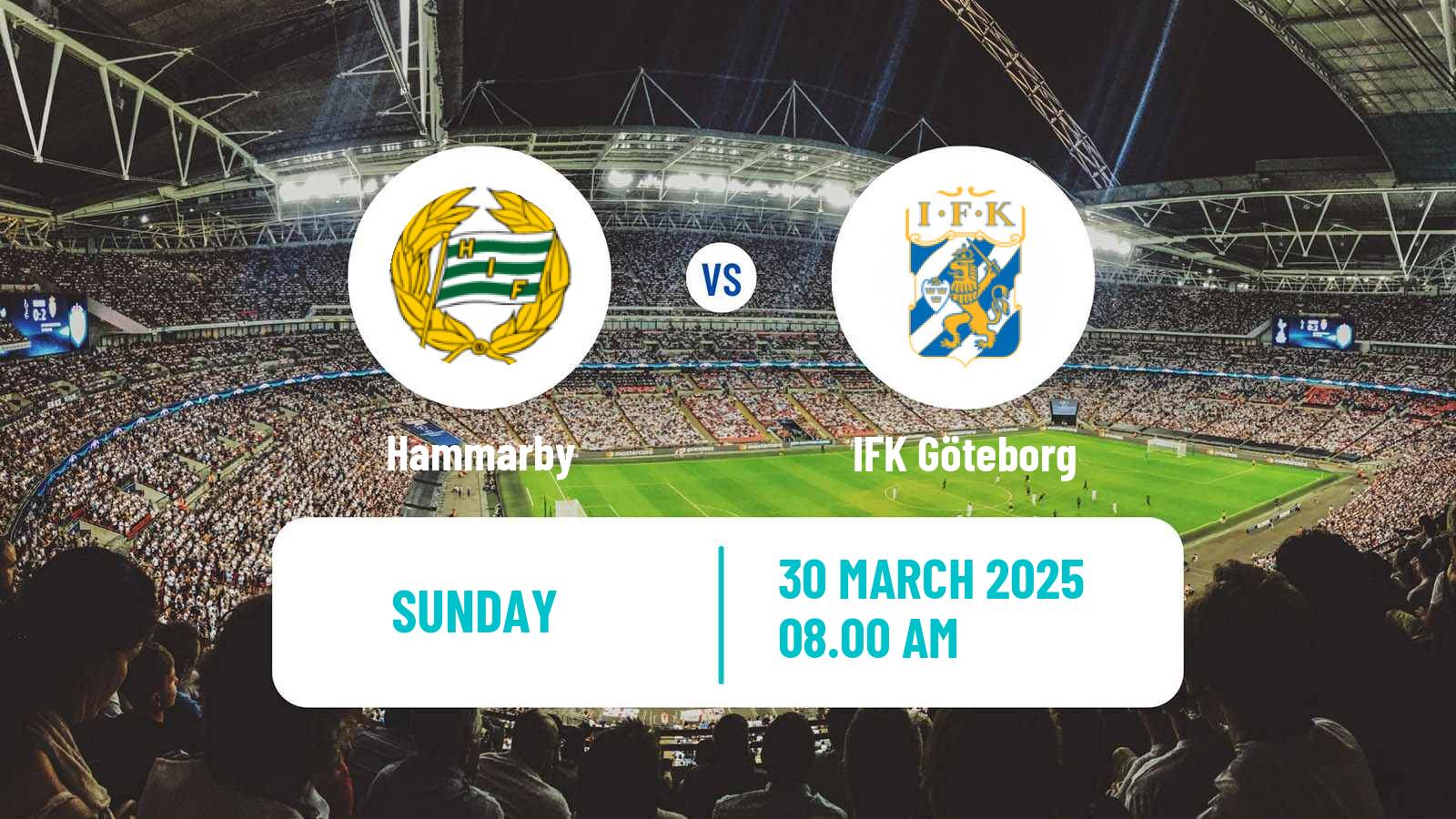 Soccer Swedish Allsvenskan Hammarby - IFK Göteborg