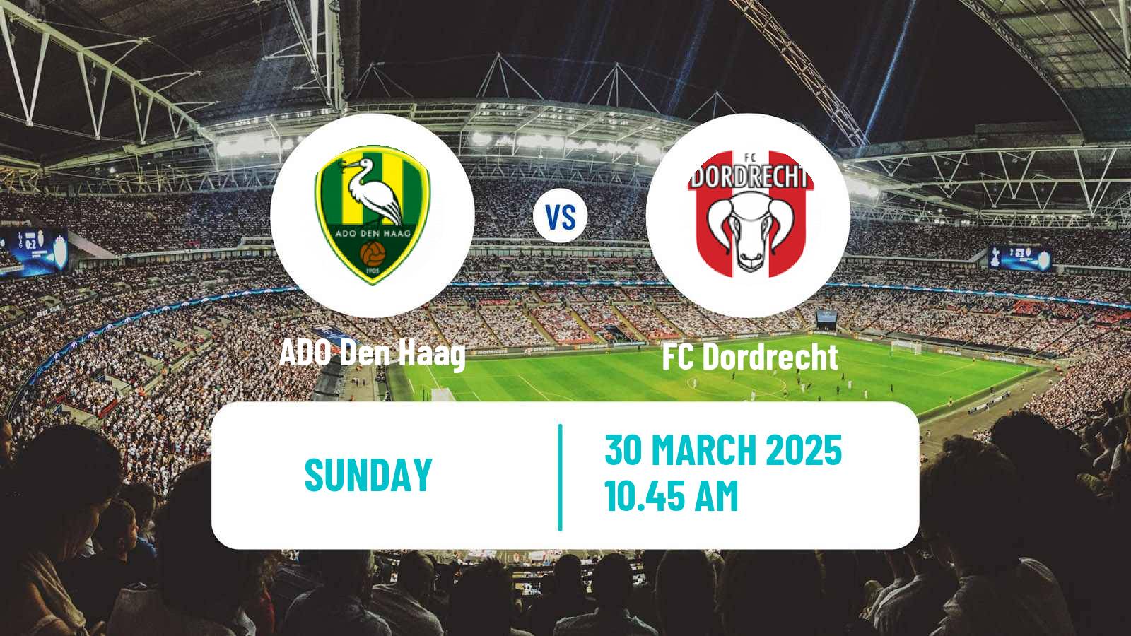 Soccer Dutch Eerste Divisie ADO Den Haag - Dordrecht