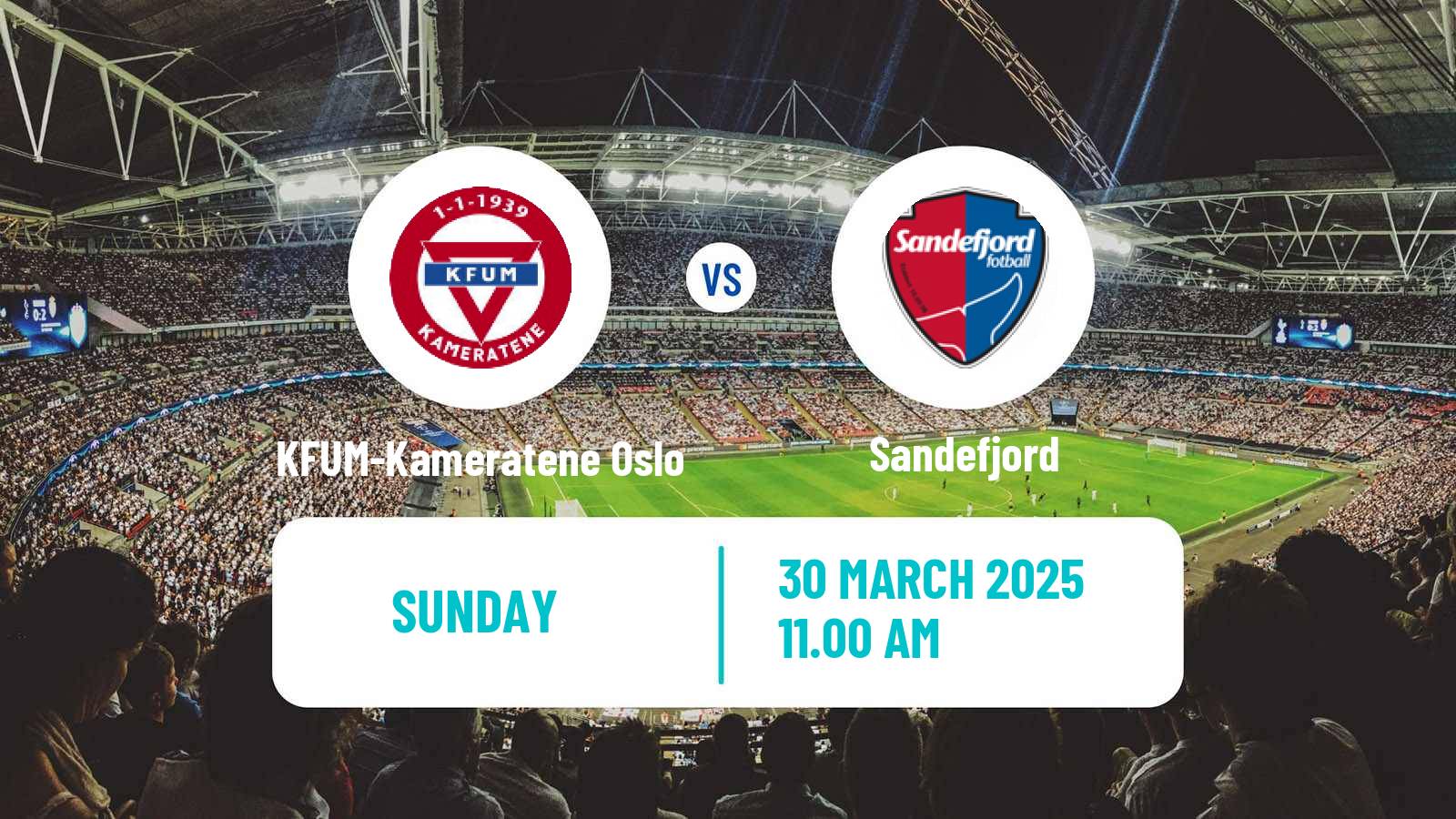 Soccer Norwegian Eliteserien KFUM-Kameratene Oslo - Sandefjord