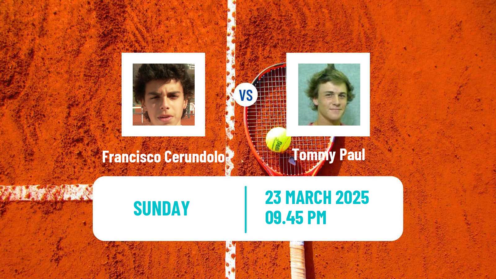 Tennis ATP Miami Francisco Cerundolo - Tommy Paul