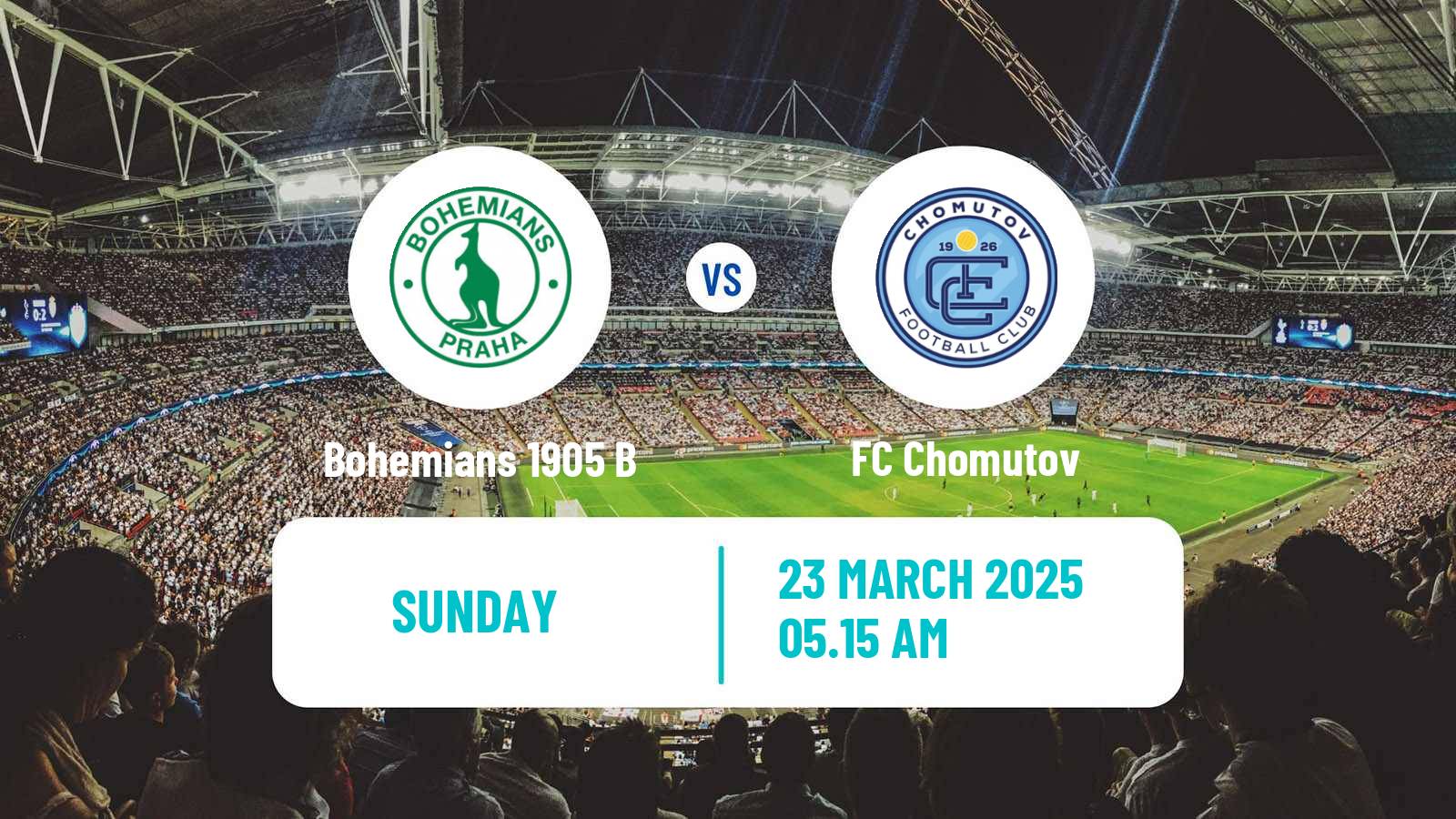Soccer Czech CFL Group A Bohemians 1905 B - Chomutov