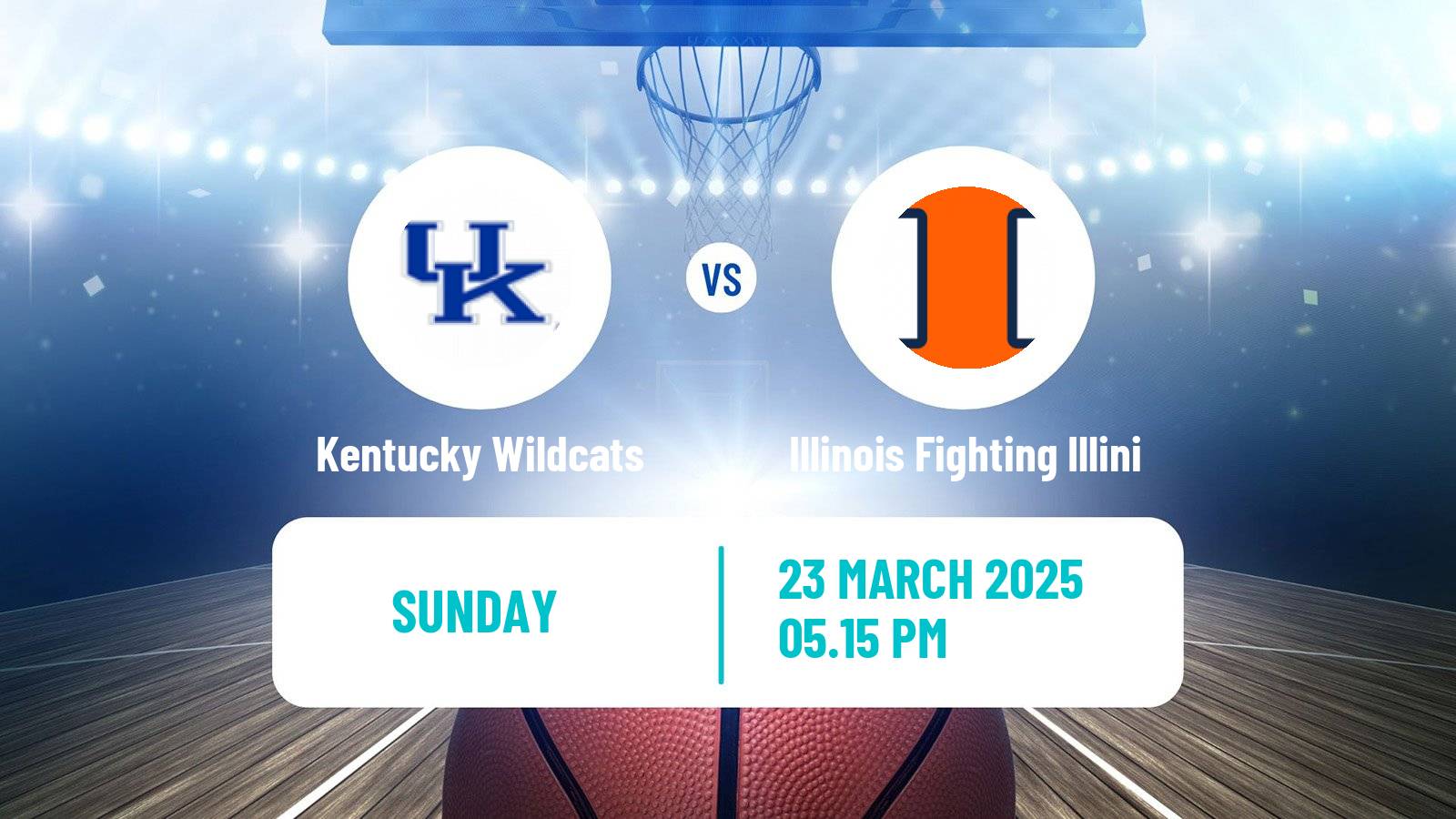 Basketball NCAA College Basketball Kentucky Wildcats - Illinois Fighting Illini