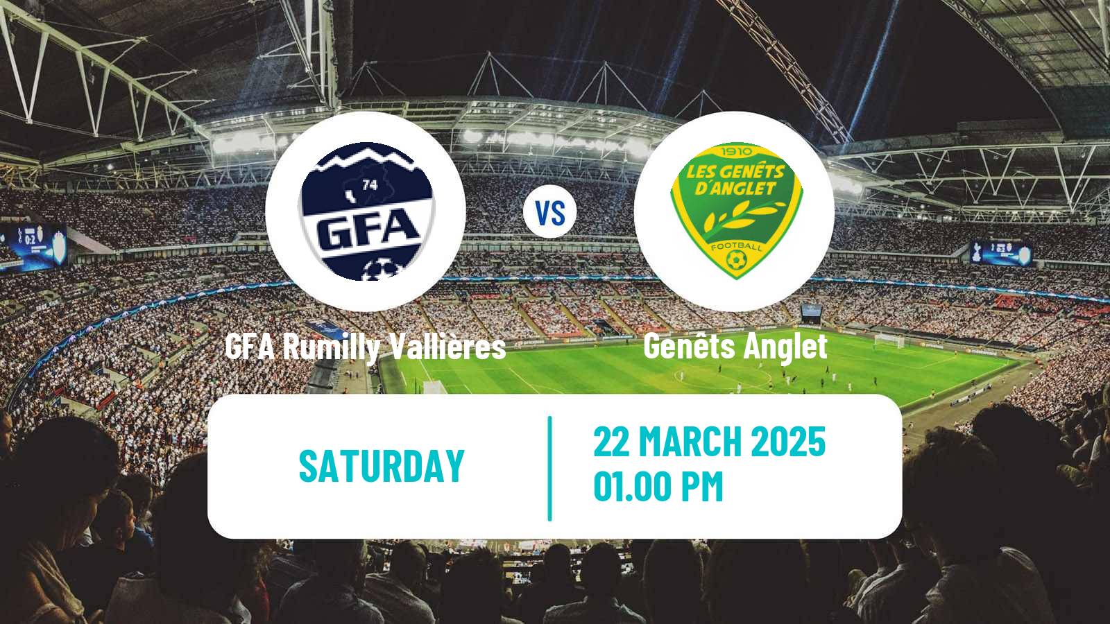 Soccer French National 2 - Group A GFA Rumilly Vallières - Genêts Anglet