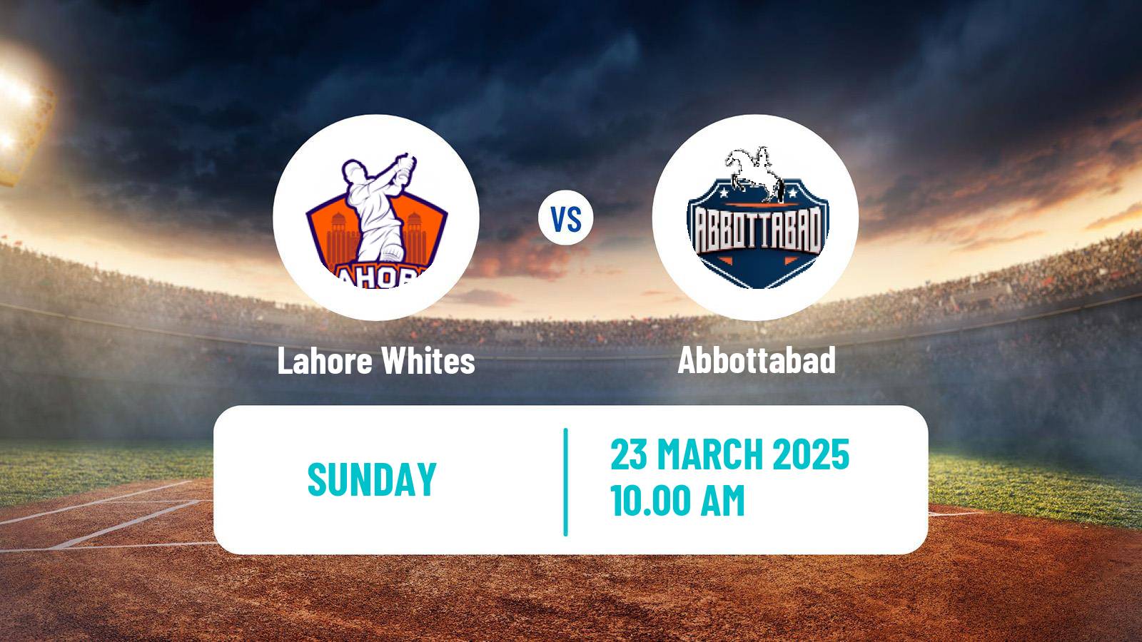 Cricket Pakistan T-20 Cup Lahore Whites - Abbottabad