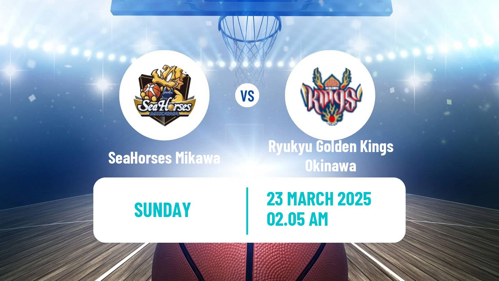 Basketball BJ League SeaHorses Mikawa - Ryukyu Golden Kings Okinawa