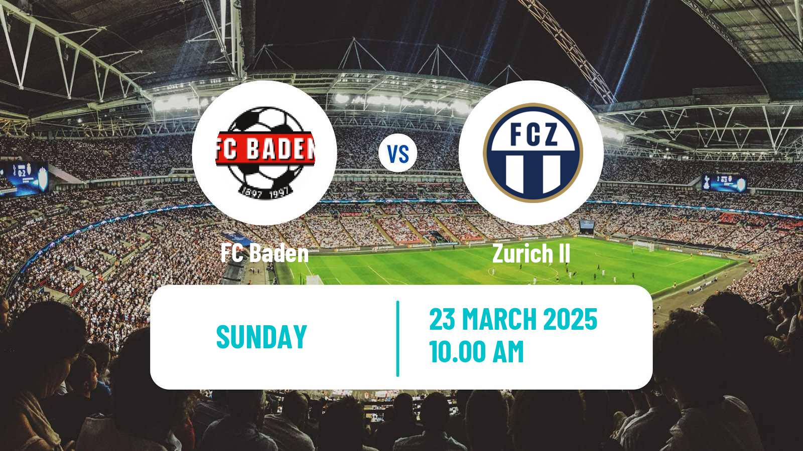 Soccer Swiss Promotion League Baden - Zurich II