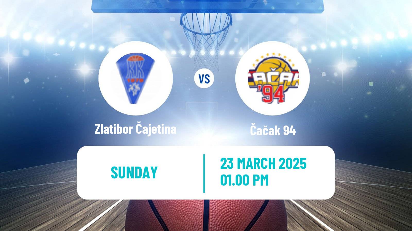 Basketball Serbian First League Basketball Zlatibor Čajetina - Čačak 94
