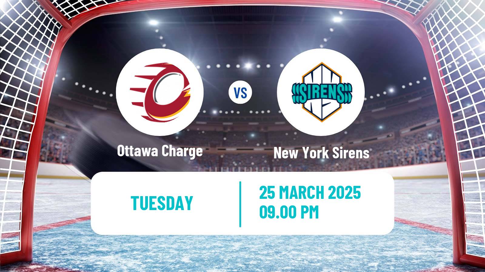 Hockey PWHL Women Ottawa Charge - New York Sirens