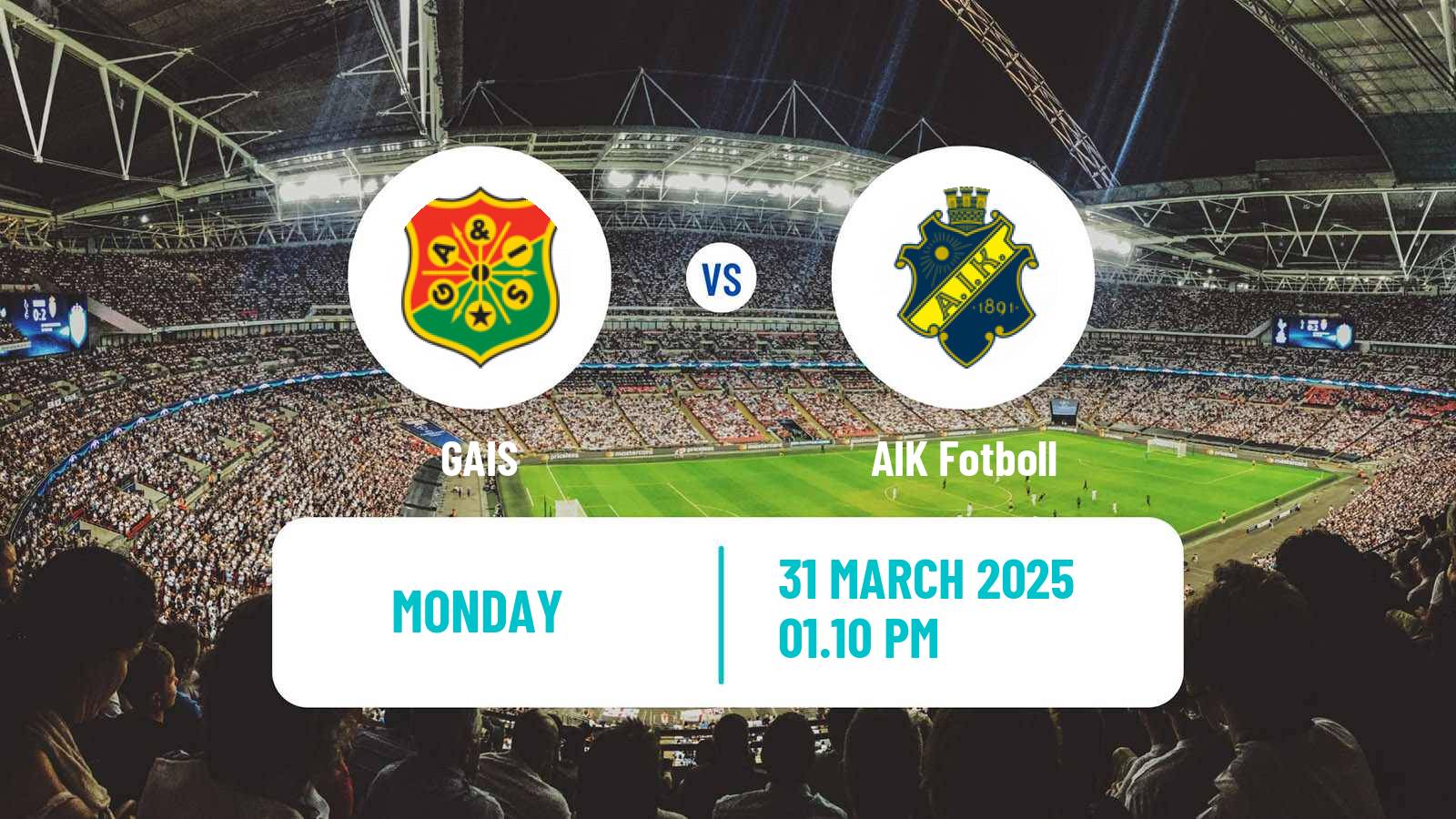 Soccer Swedish Allsvenskan GAIS - AIK