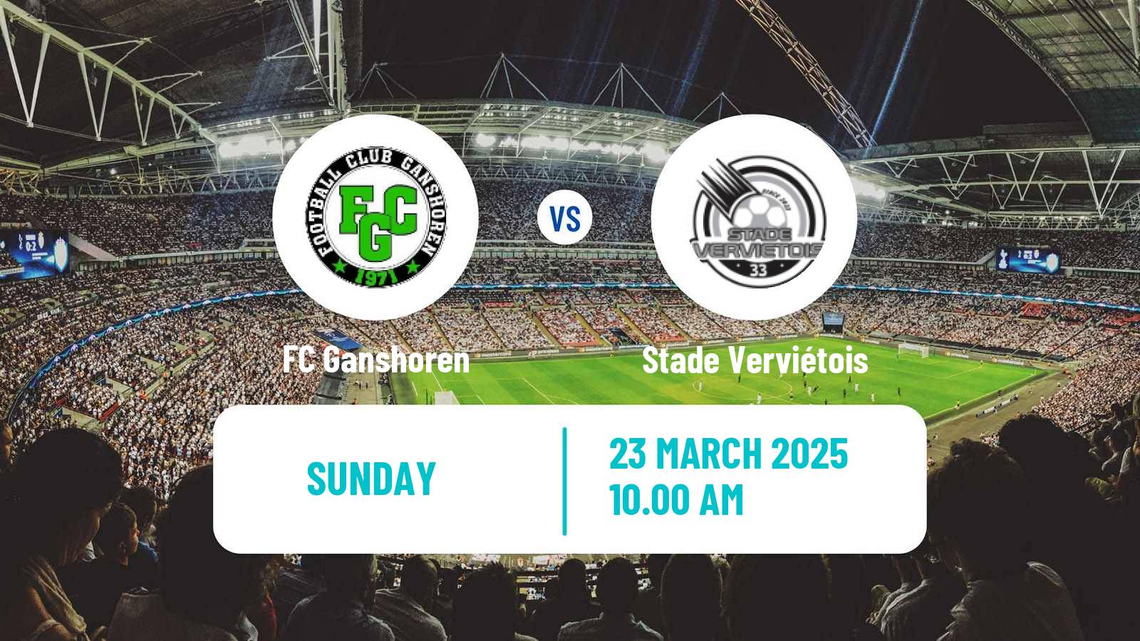 Soccer Belgian Second Amateur Division Group C Ganshoren - Stade Verviétois