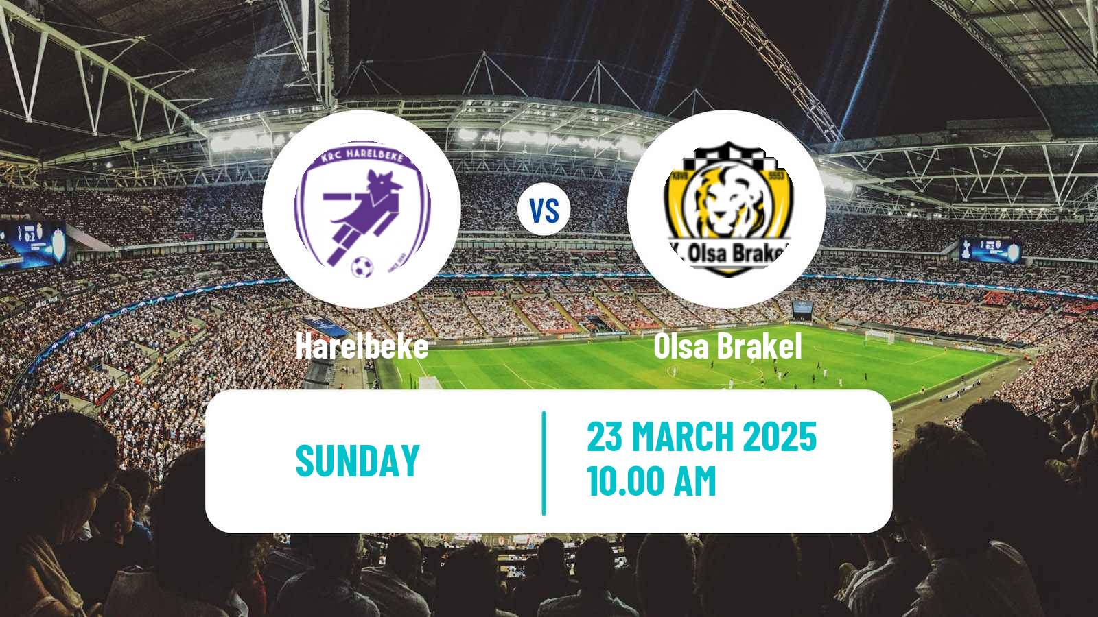 Soccer Belgian Second Amateur Division Group A Harelbeke - Olsa Brakel