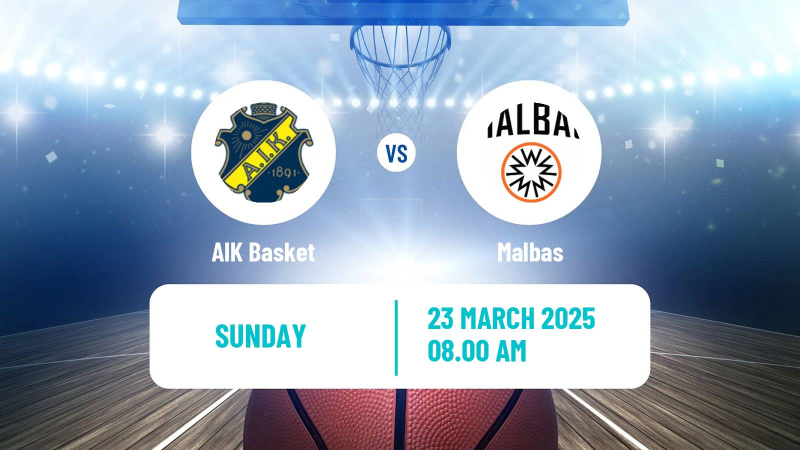 Basketball Swedish Superettan Basketball AIK Basket - Malbas