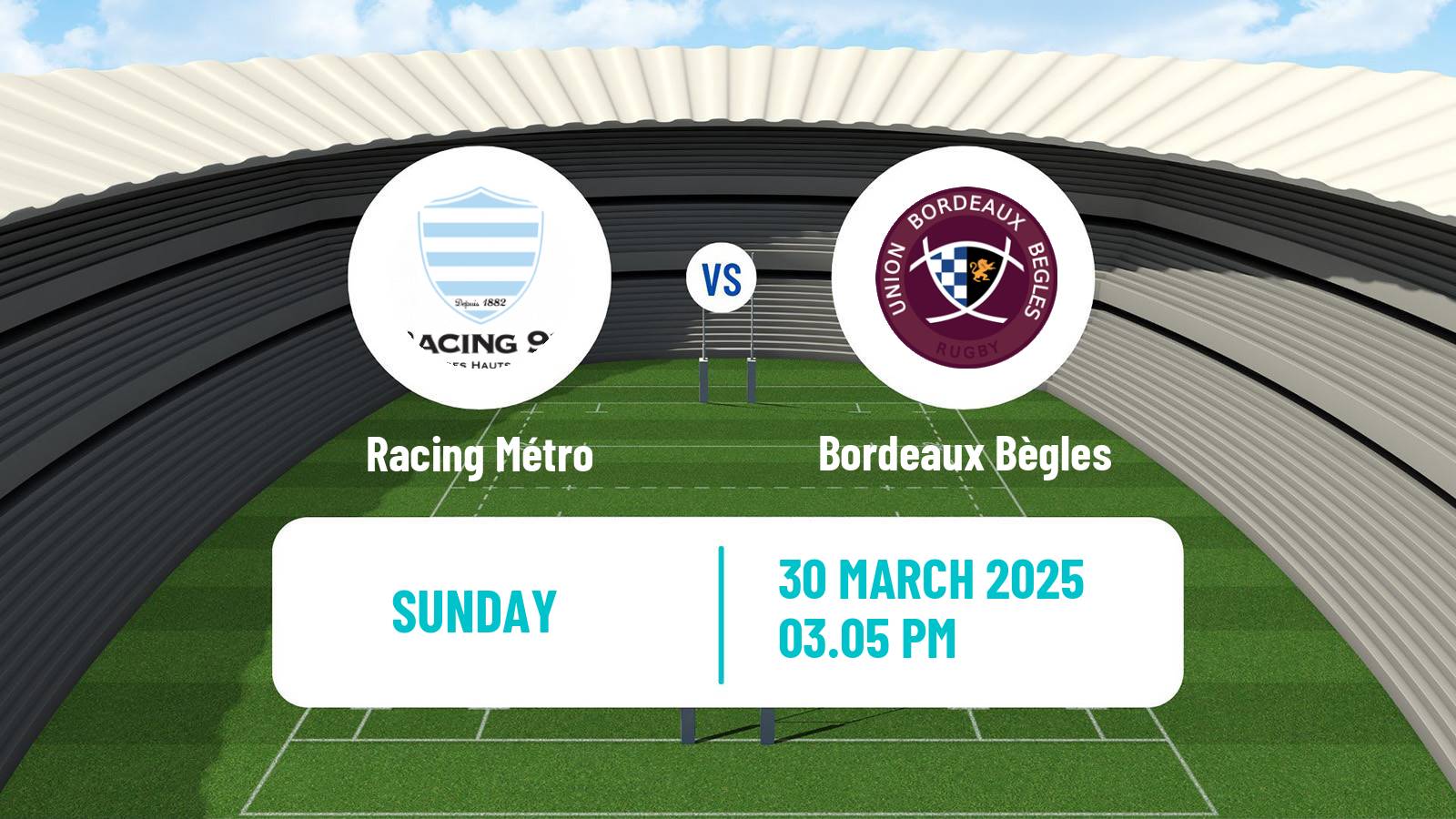 Rugby union French Top 14 Racing Métro - Bordeaux Bègles