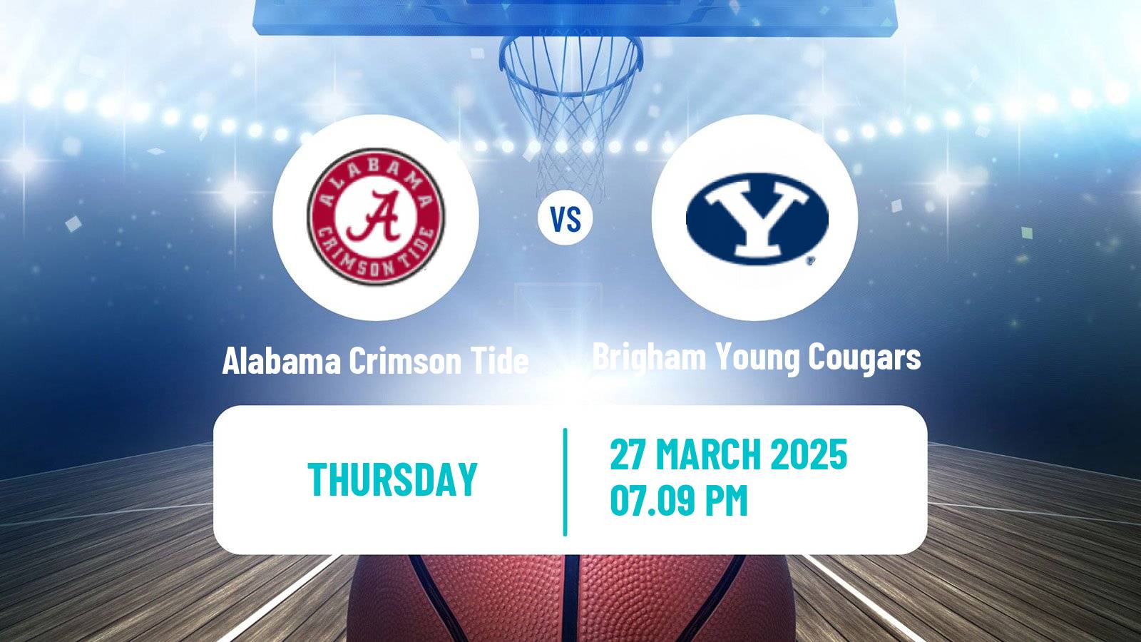 Basketball NCAA College Basketball Alabama Crimson Tide - Brigham Young Cougars