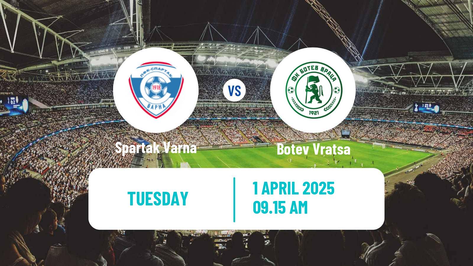 Soccer Bulgarian Parva Liga Spartak Varna - Botev Vratsa