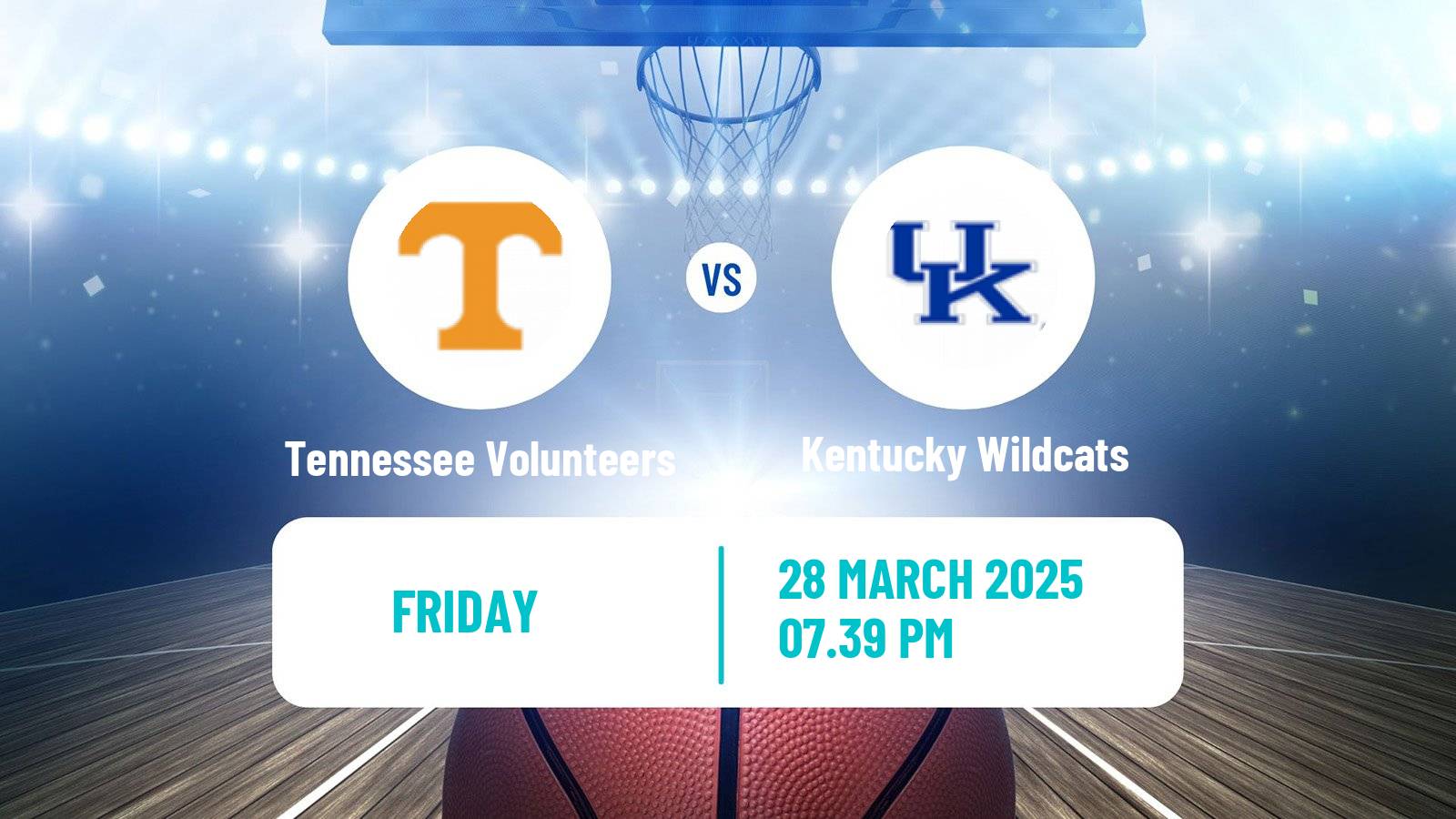 Basketball NCAA College Basketball Tennessee Volunteers - Kentucky Wildcats
