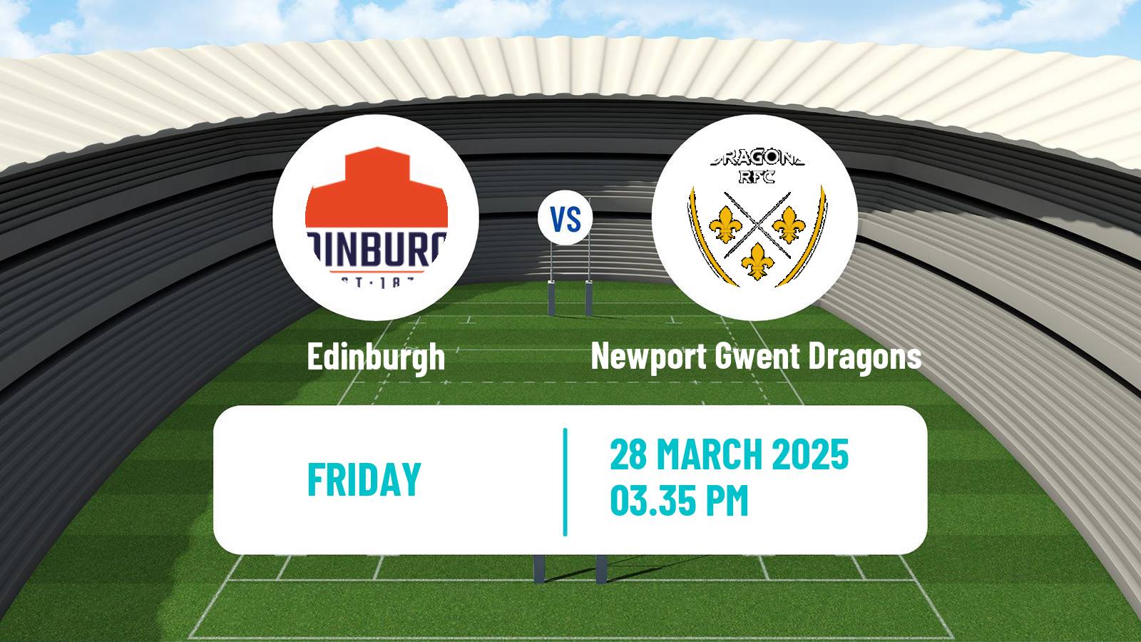 Rugby union United Rugby Championship Edinburgh - Newport Gwent Dragons