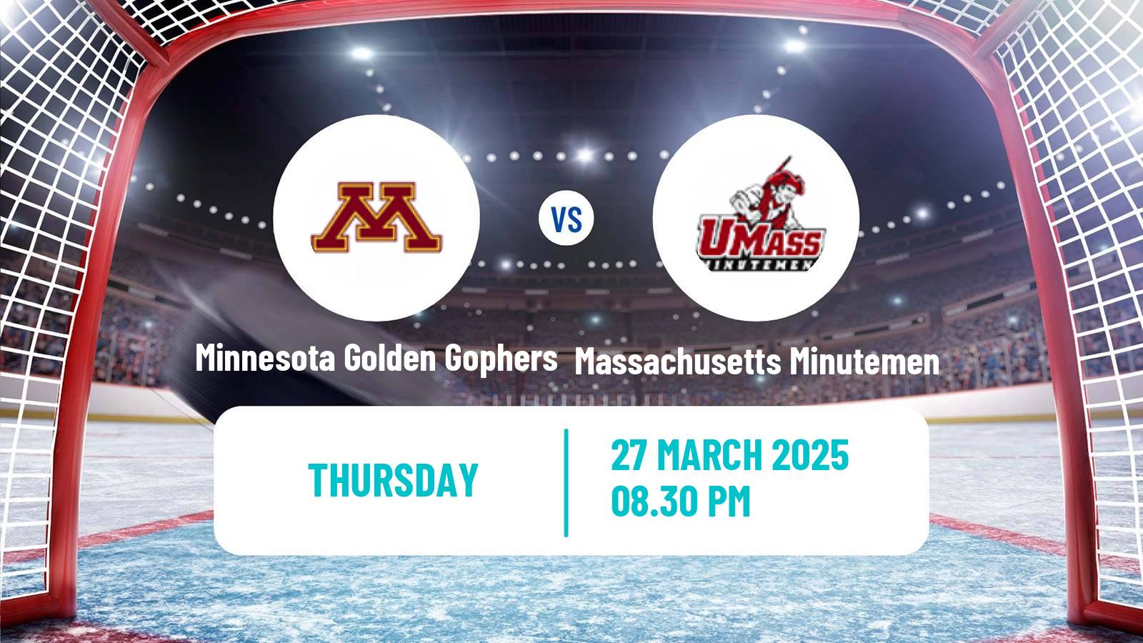 Hockey NCAA Hockey Minnesota Golden Gophers - Massachusetts Minutemen