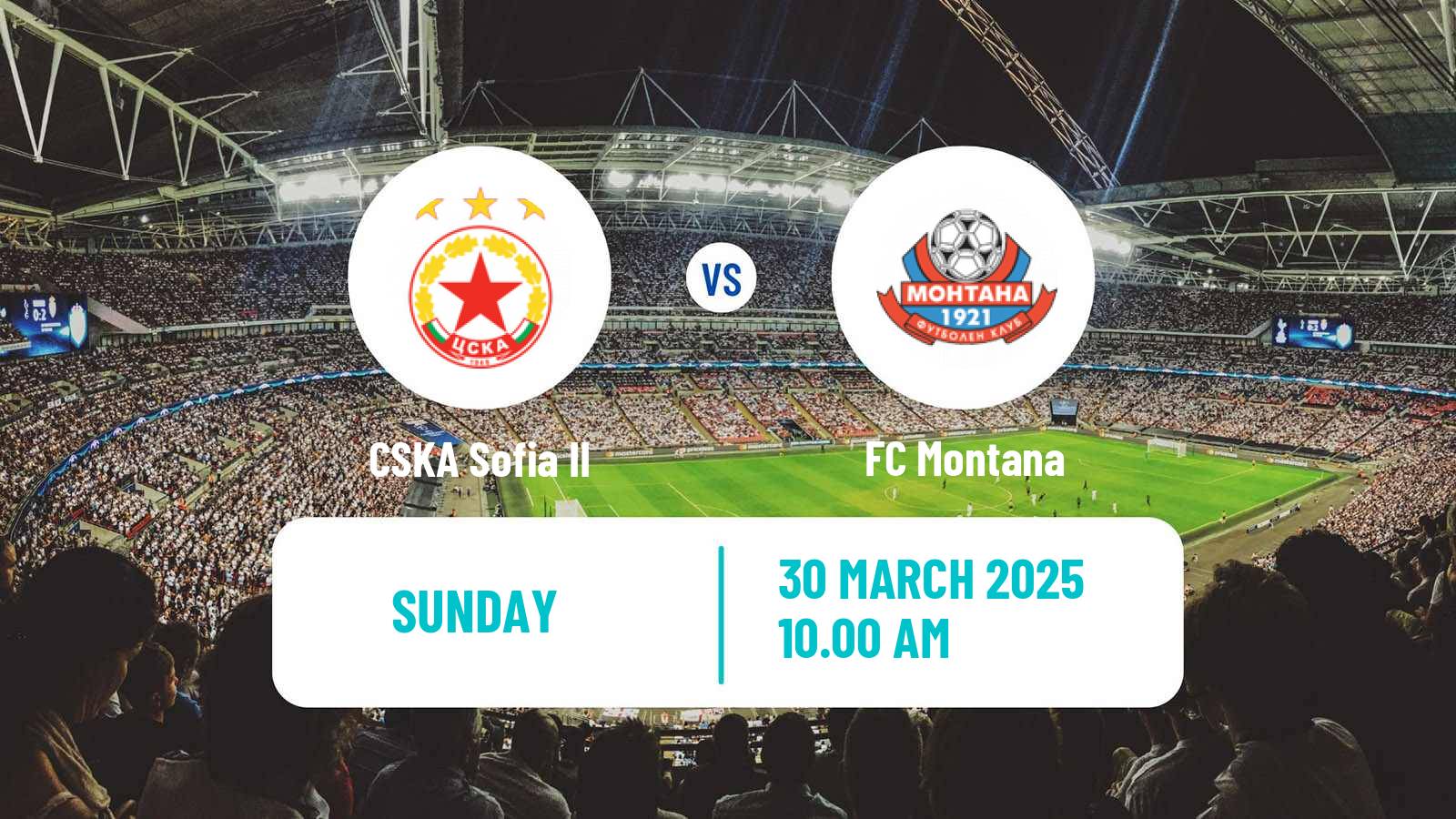 Soccer Bulgarian Vtora Liga CSKA Sofia II - Montana