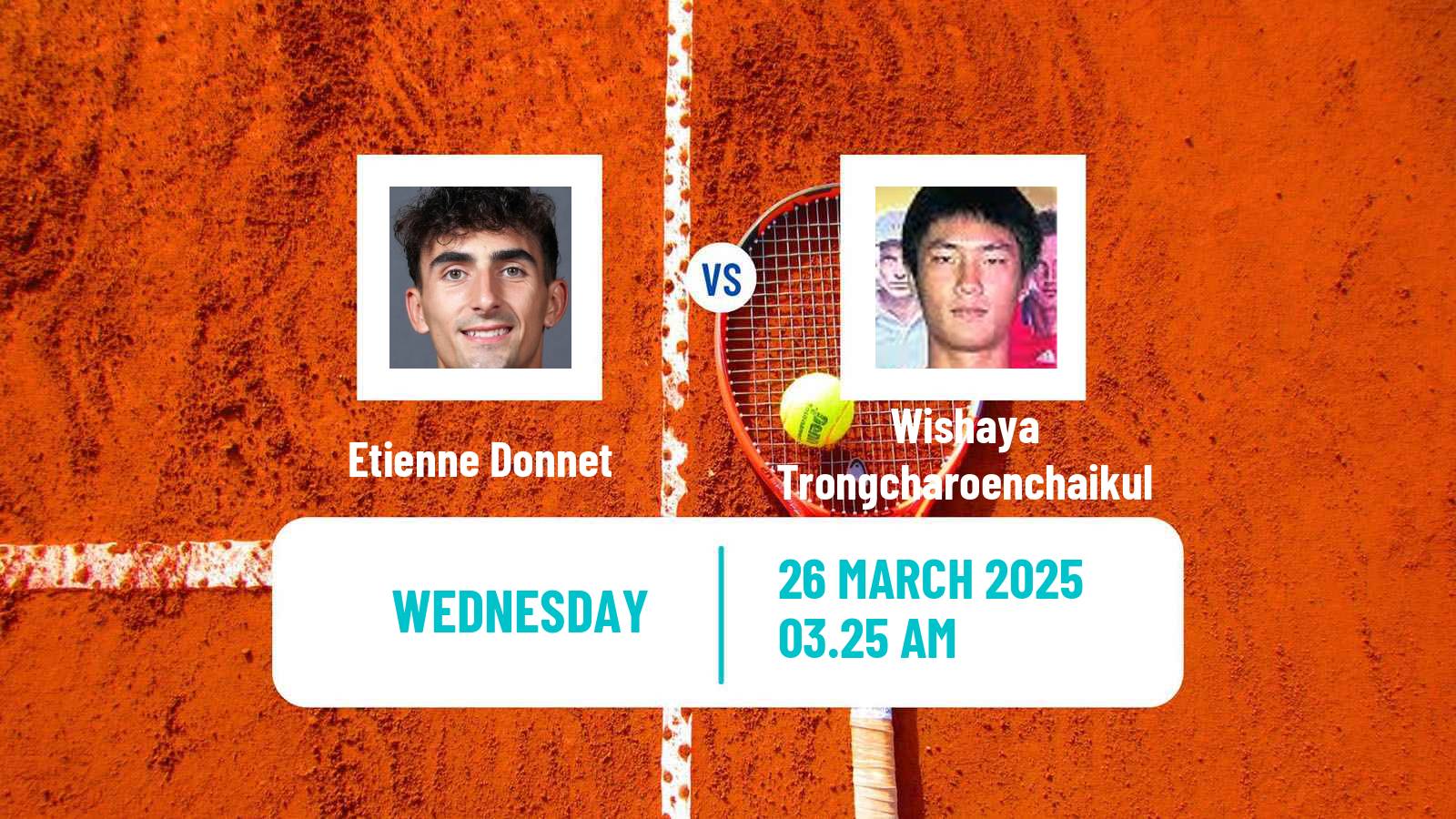 Tennis ITF M15 Nonthaburi 3 Men Etienne Donnet - Wishaya Trongcharoenchaikul