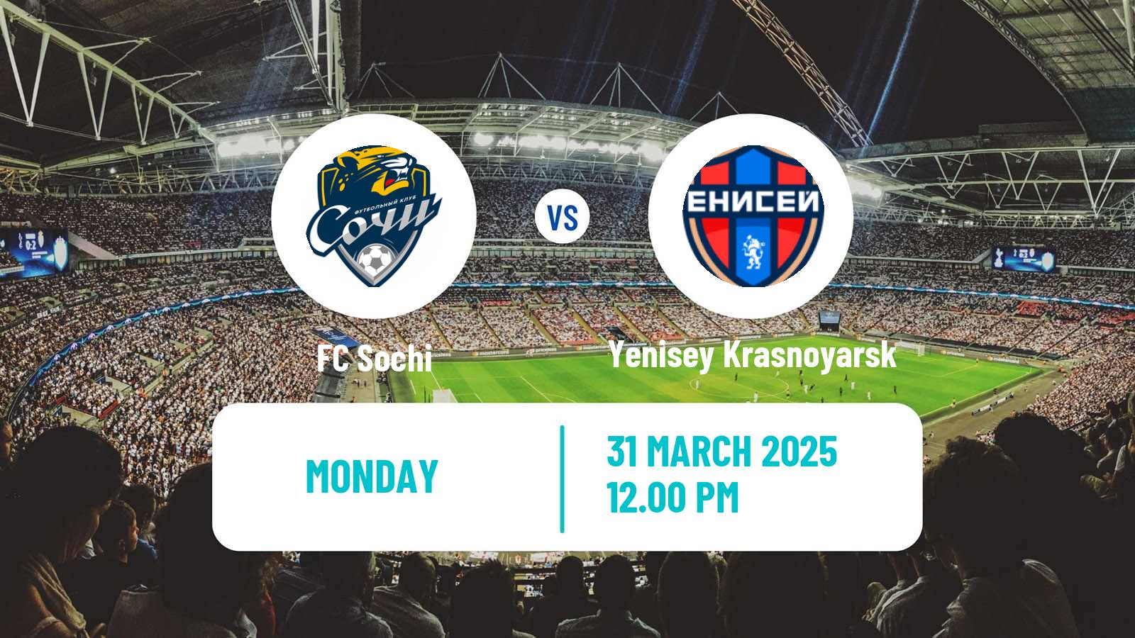 Soccer Russian FNL Sochi - Yenisey Krasnoyarsk