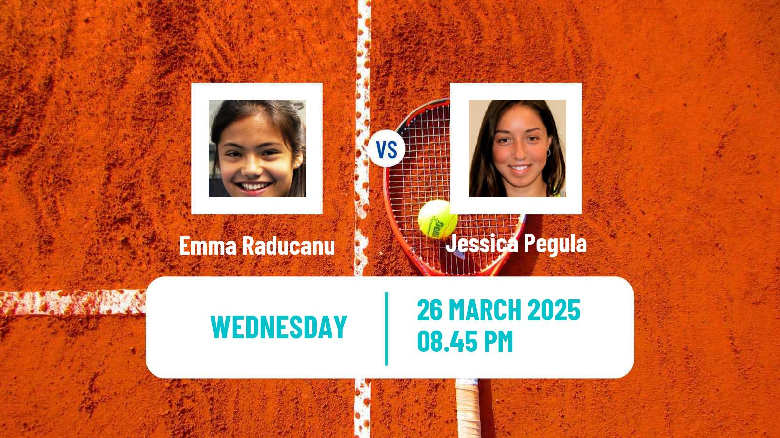 Tennis WTA Miami Emma Raducanu - Jessica Pegula