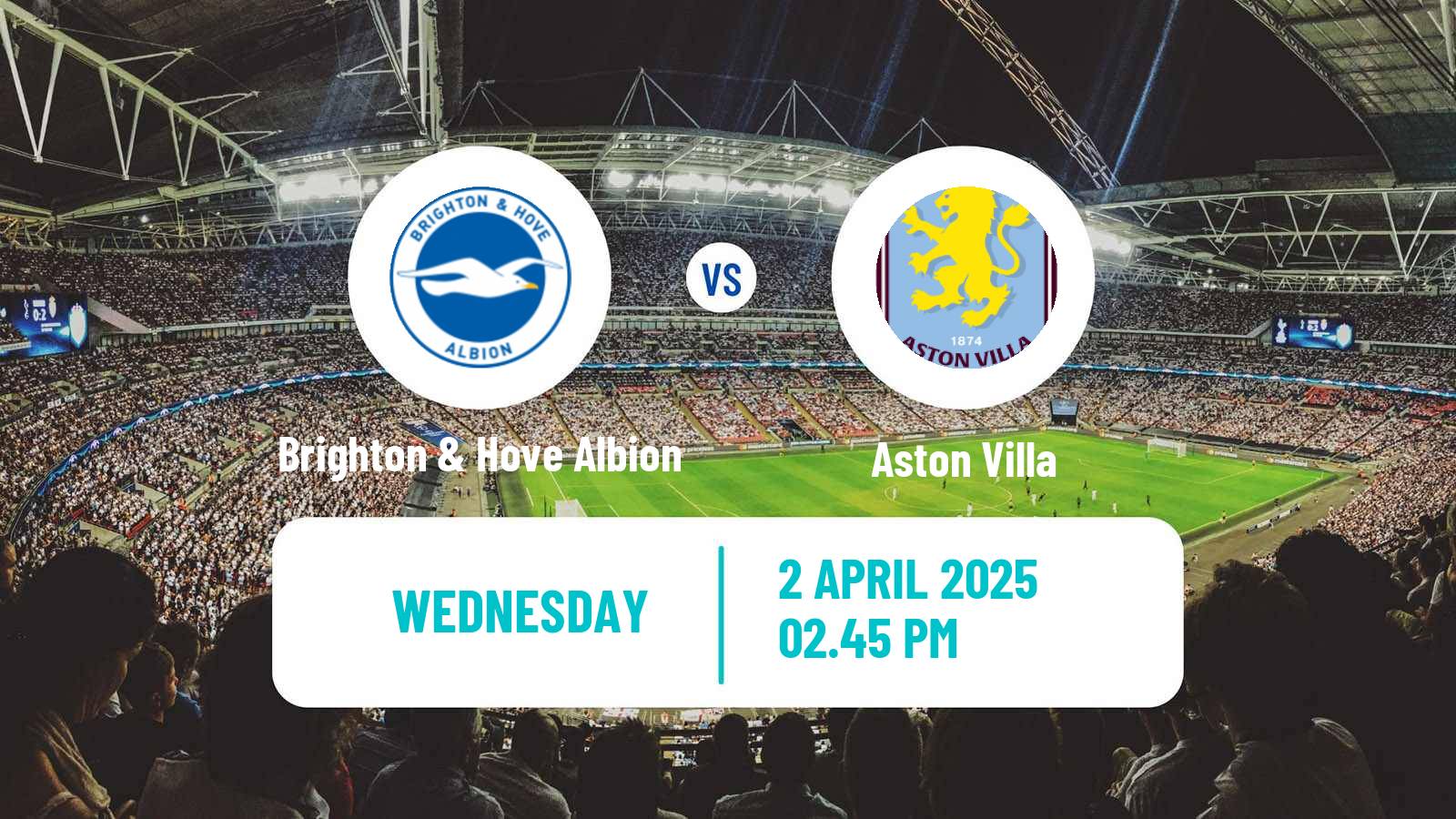 Soccer English Premier League Brighton & Hove Albion - Aston Villa