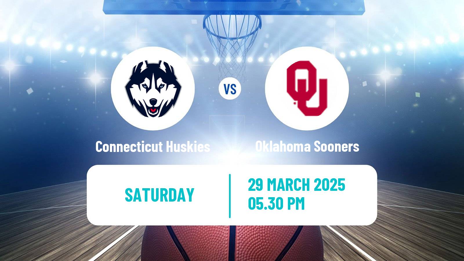 Basketball NCAA College Basketball Women Connecticut Huskies - Oklahoma Sooners
