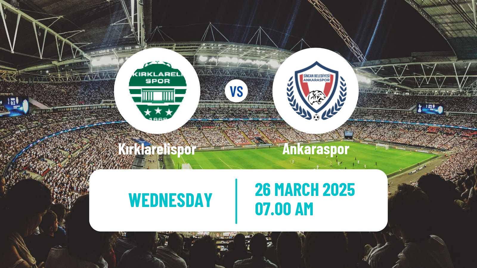 Soccer Turkish Second League White Group Kırklarelispor - Ankaraspor