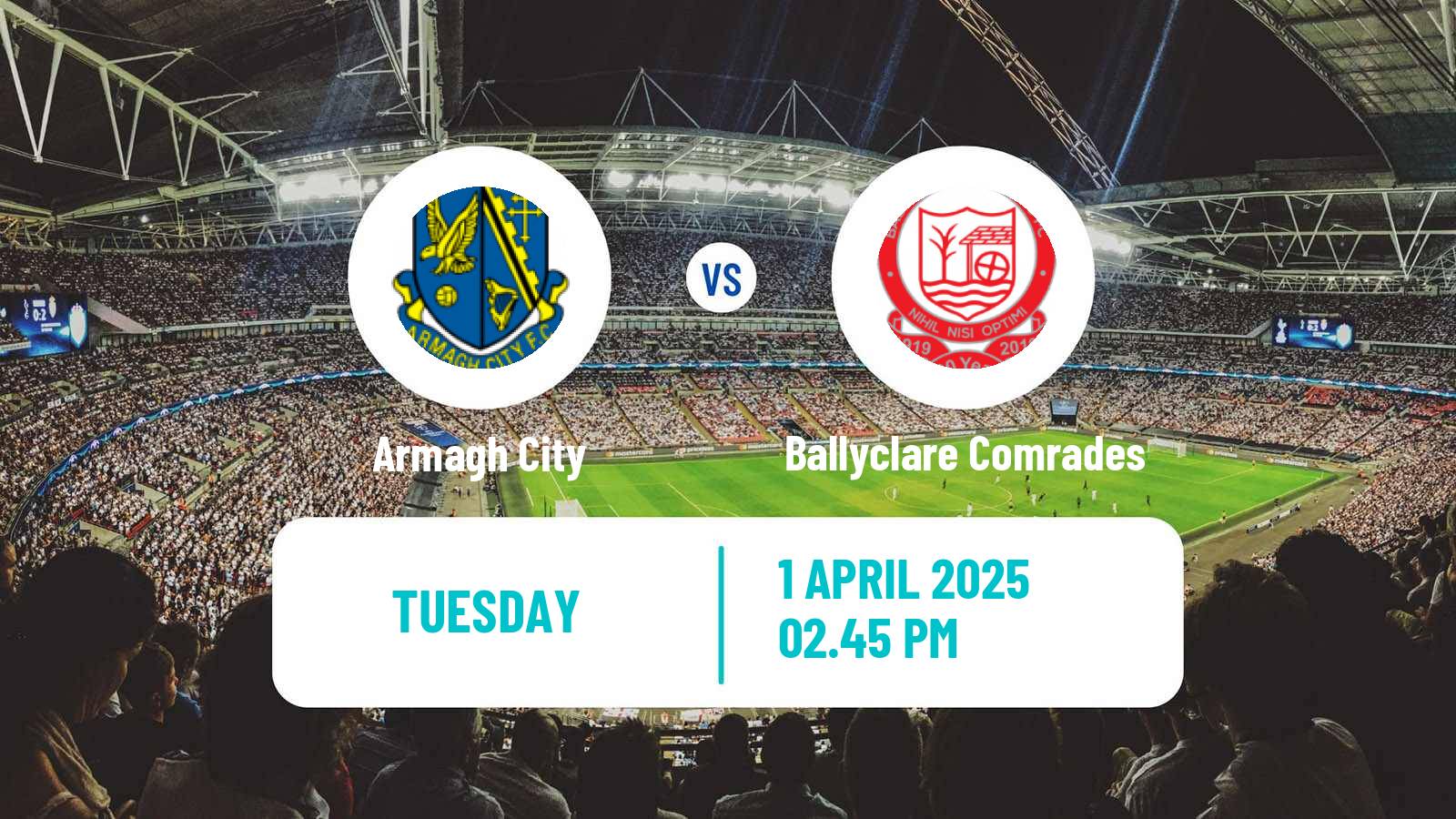Soccer Northern Irish Championship Armagh City - Ballyclare Comrades
