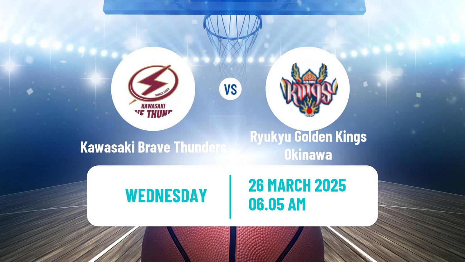Basketball BJ League Kawasaki Brave Thunders - Ryukyu Golden Kings Okinawa