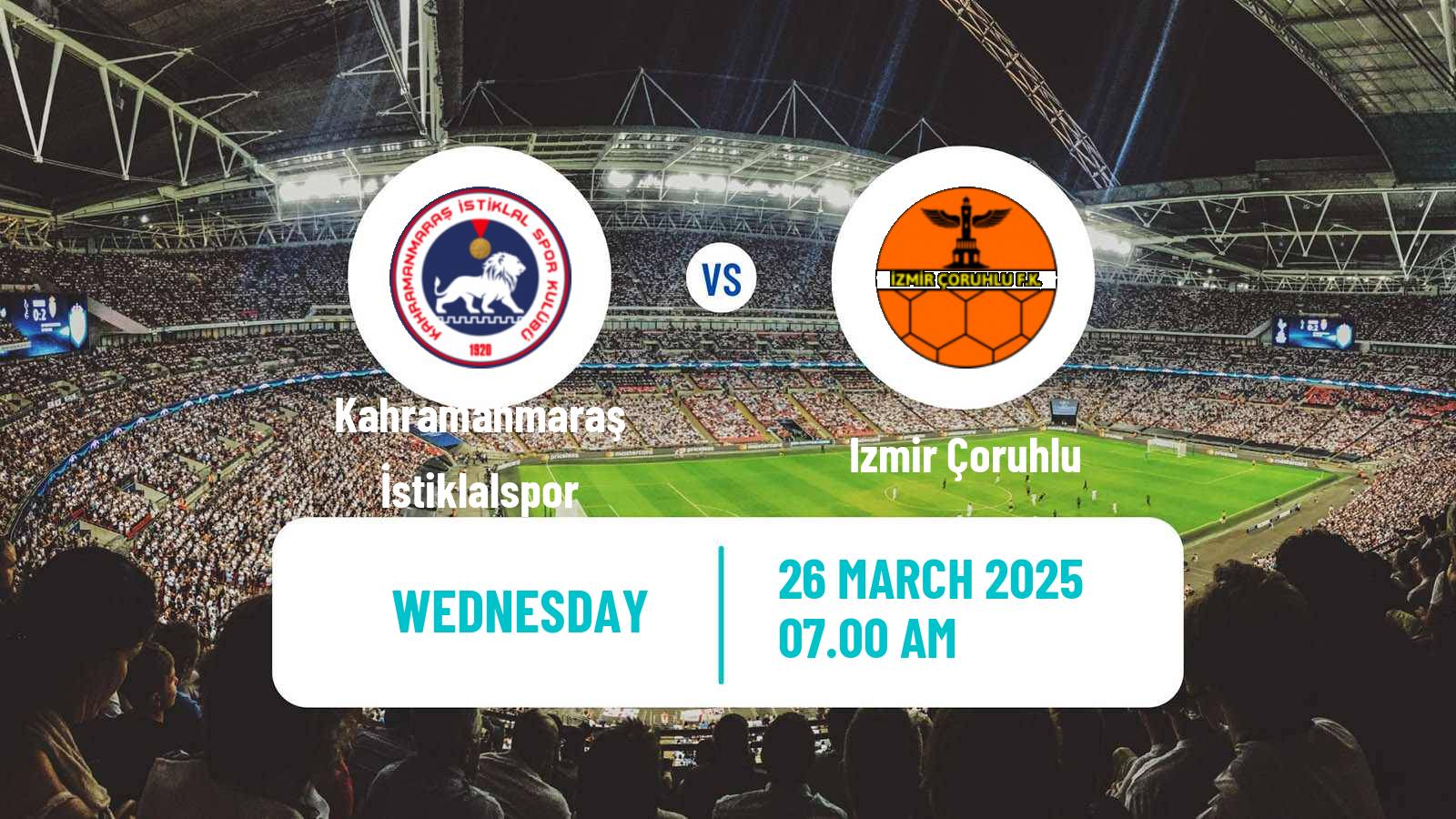 Soccer Turkish 3 Lig Group 4 Kahramanmaraş İstiklalspor - Izmir Çoruhlu