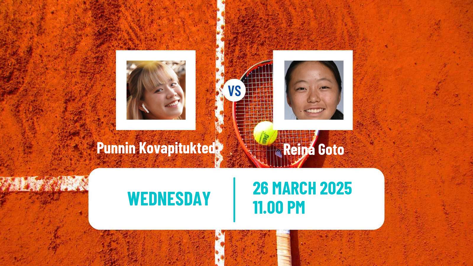 Tennis ITF W15 Nonthaburi 2 Women Punnin Kovapitukted - Reina Goto