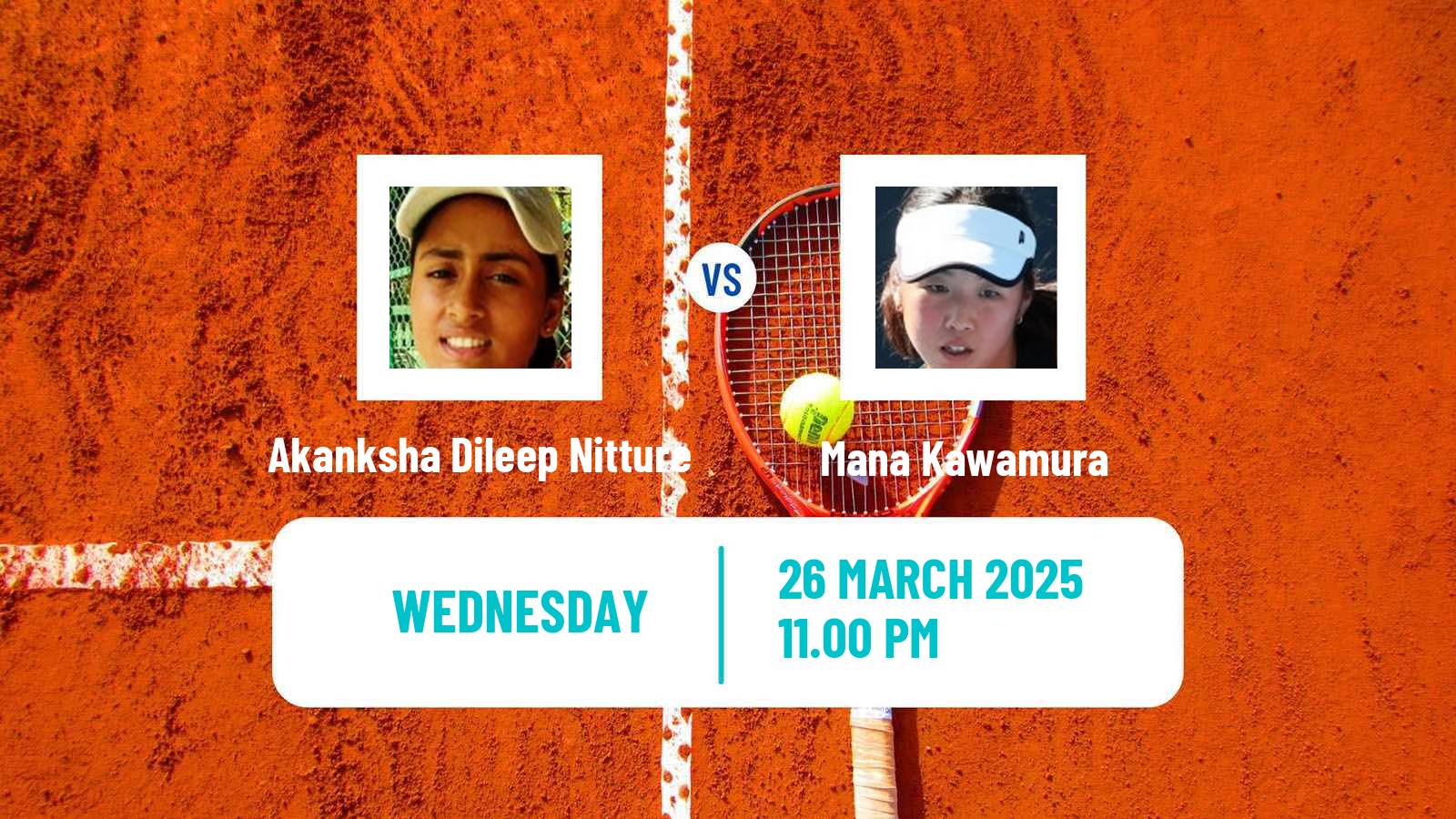 Tennis ITF W15 Nonthaburi 2 Women Akanksha Dileep Nitture - Mana Kawamura