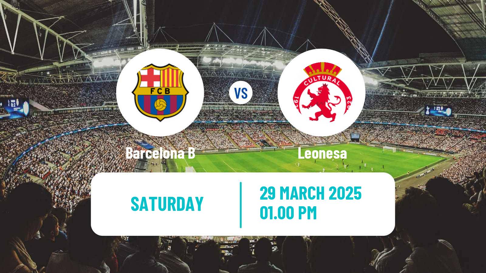 Soccer Spanish Primera RFEF Group 1 Barcelona B - Leonesa